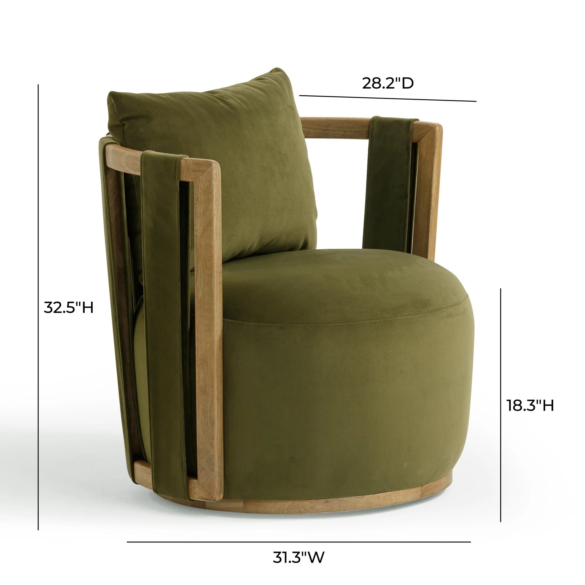 Paolo Green Upcycled Velvet Swivel Chair - Image 8