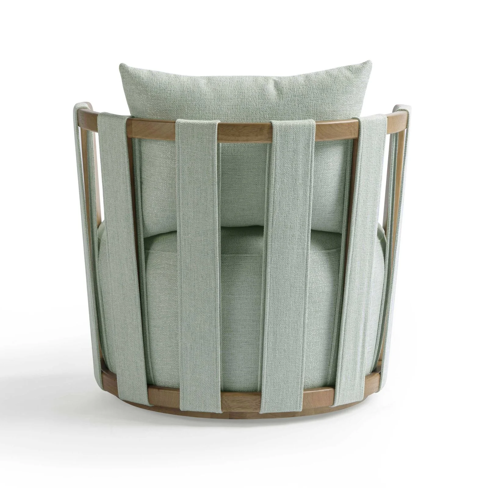 Paolo Mint Green Textured Weave Swivel Chair - Image 5
