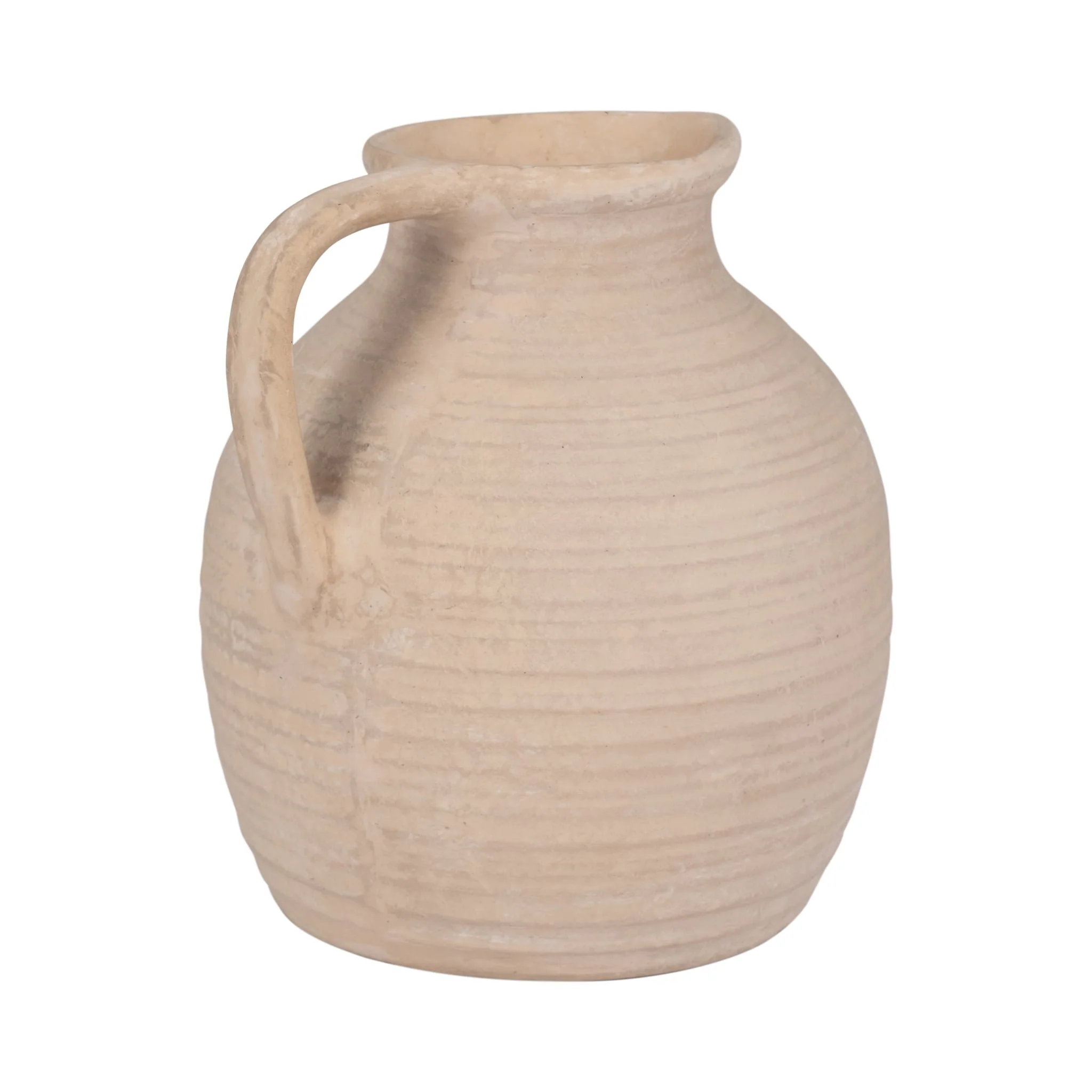 Paper Mache, 10" Pitcher, Ivory - Image 3