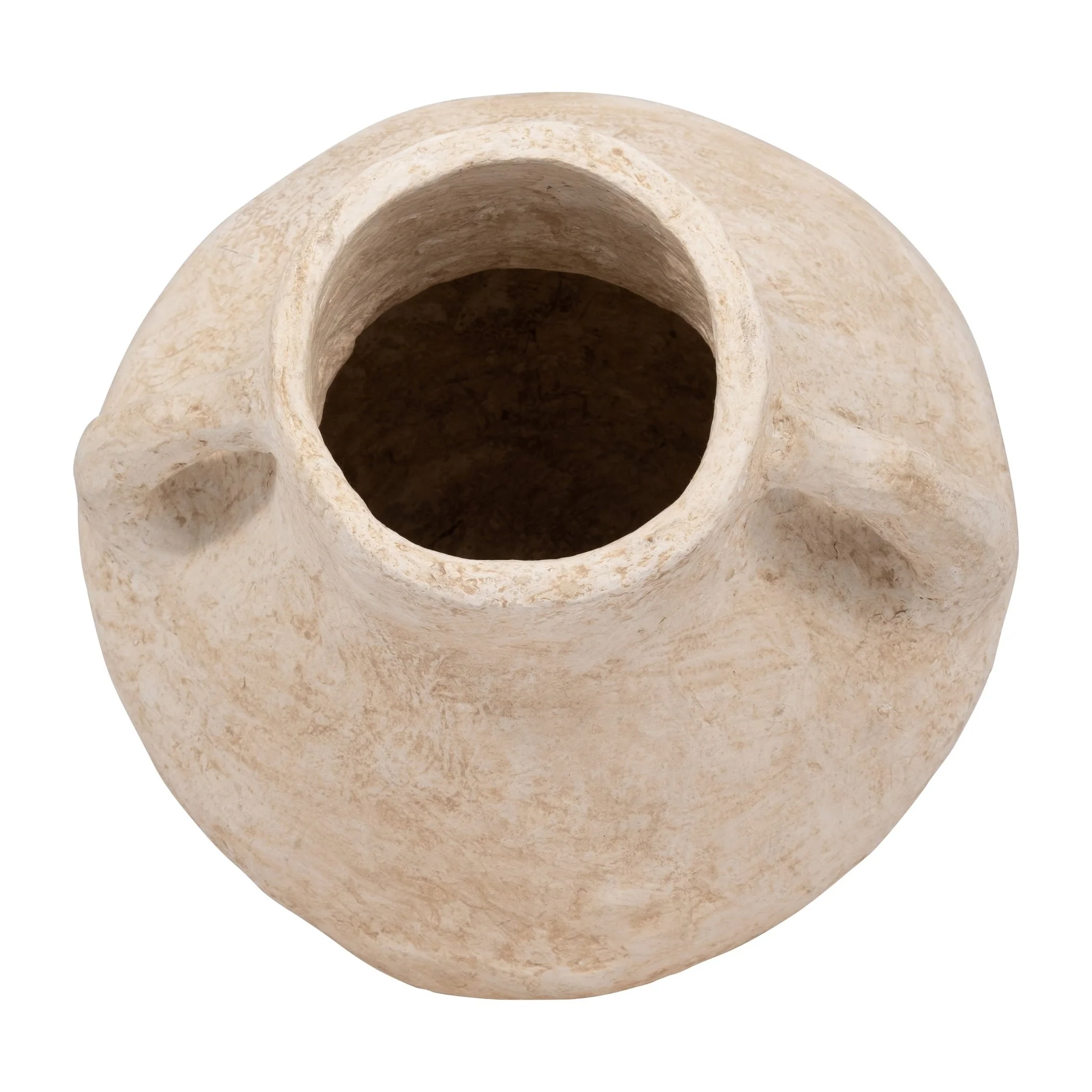 Paper Mache, 14" Vase With Handles, White - Image 6