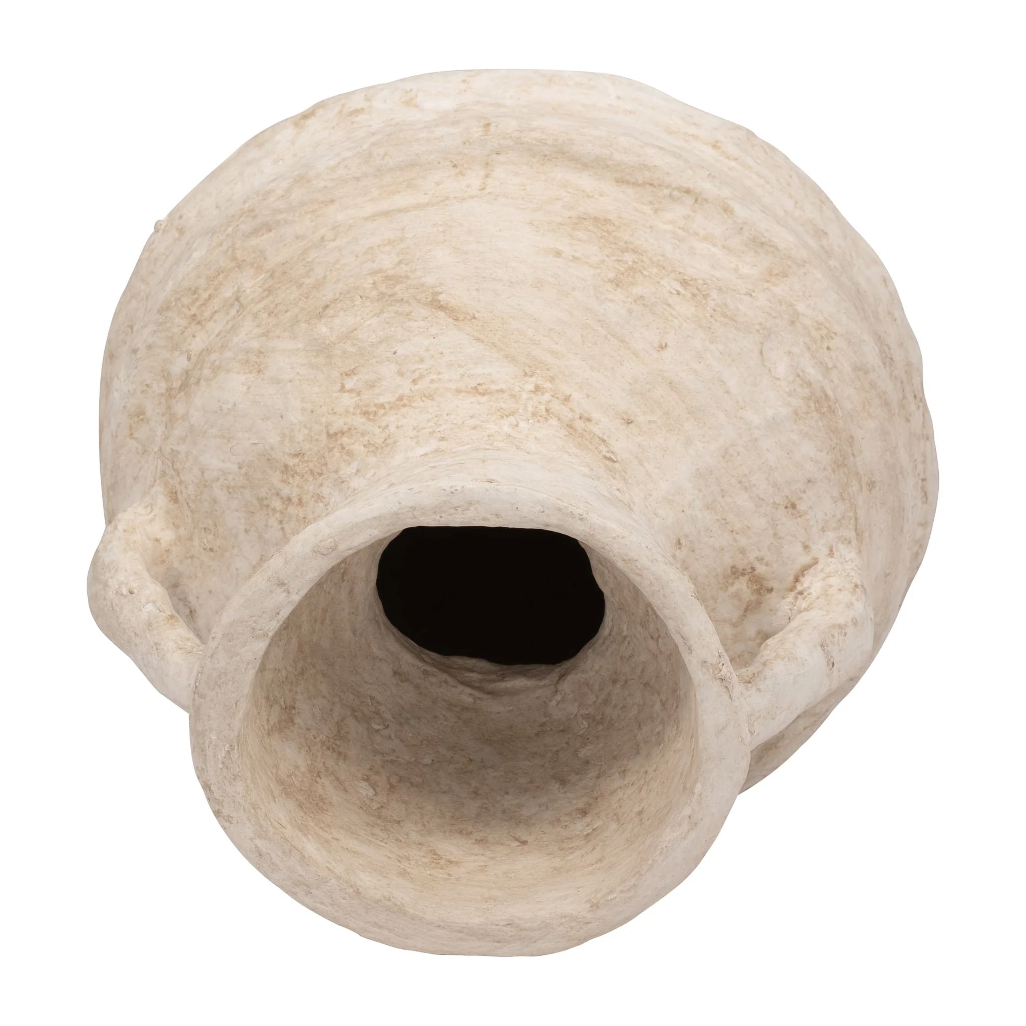 Paper Mache, 15" Vase With Handles, White - Image 6