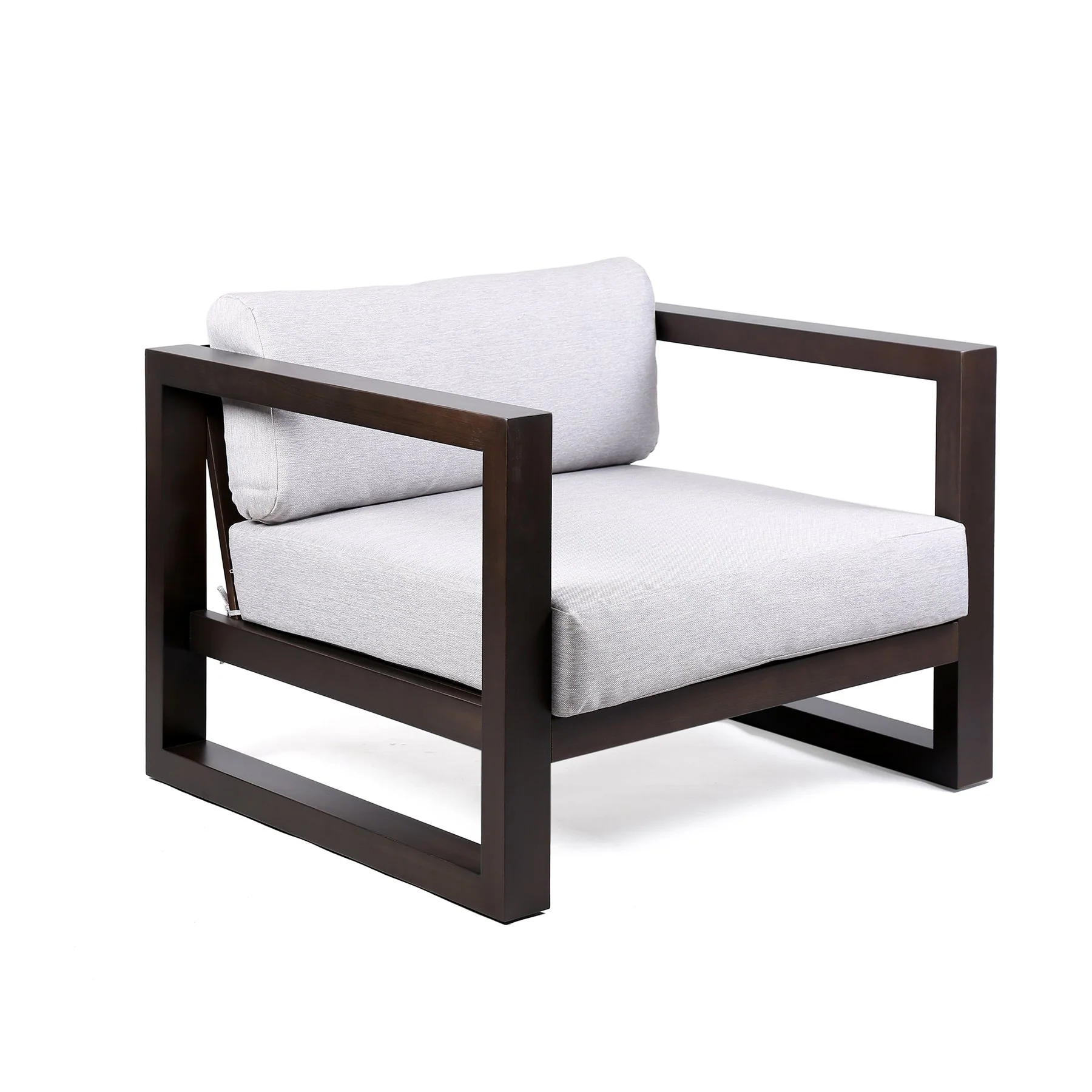 Paradise 4 Piece Outdoor Dark Eucalyptus Wood Sofa Seating Set with Gray Cushions - Image 2
