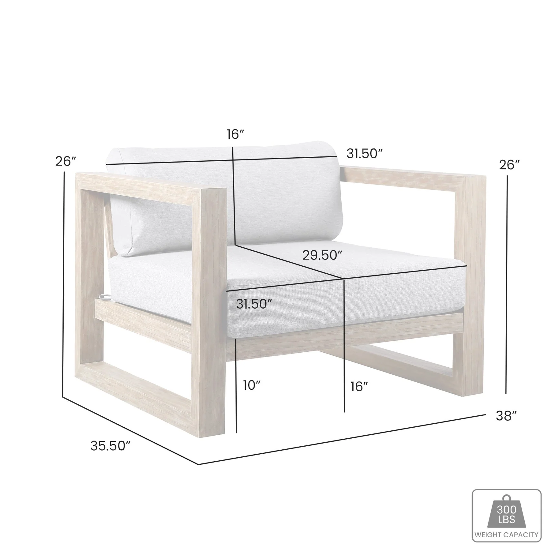 Paradise Outdoor Light Eucalyptus Wood Lounge Chair with Gray Cushions - Image 8