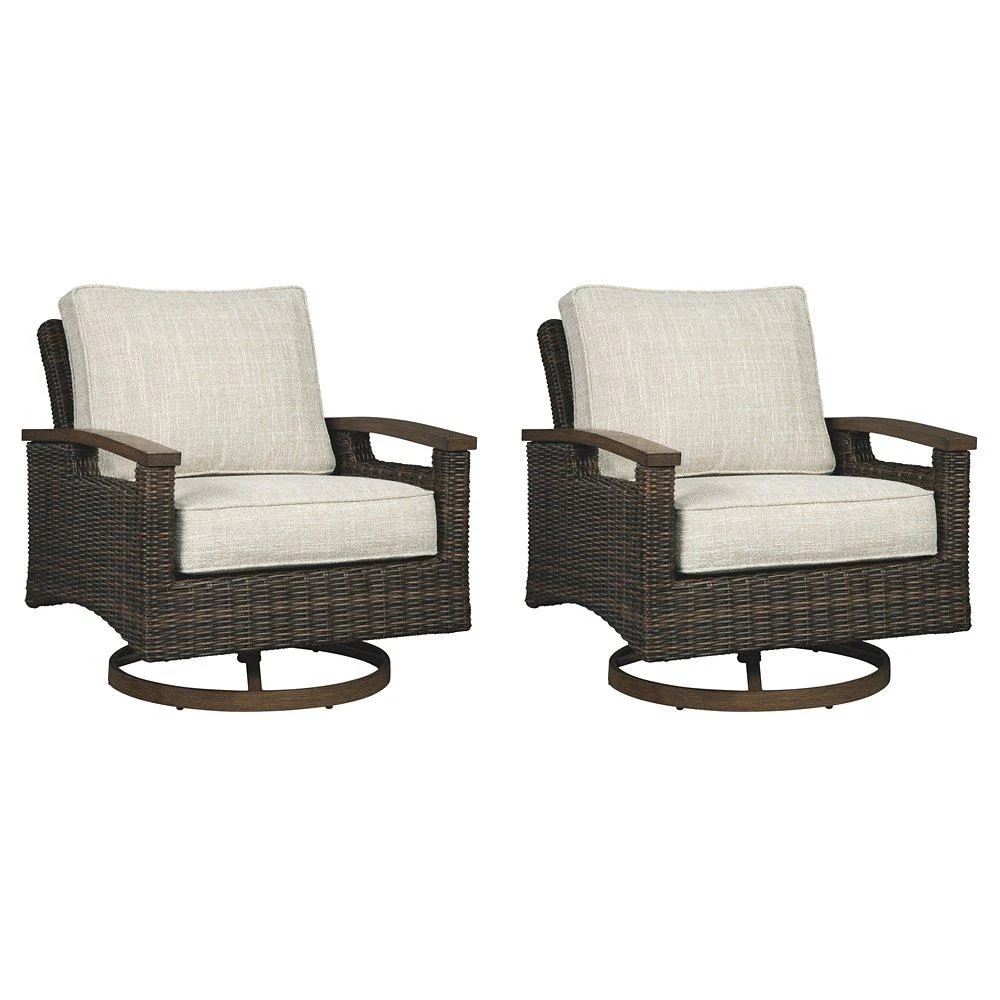 Paradise Trail Outdoor Loveseat, Lounge Chairs and Fire Pit Table - Image 4