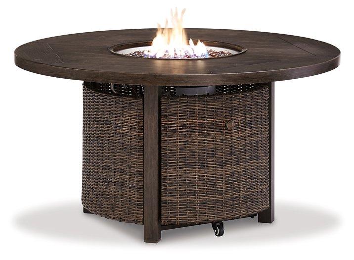 Paradise Trail Paradise Trail Fire Pit Table with 4 Nuvella Swivel Lounge Chairs - Image 3