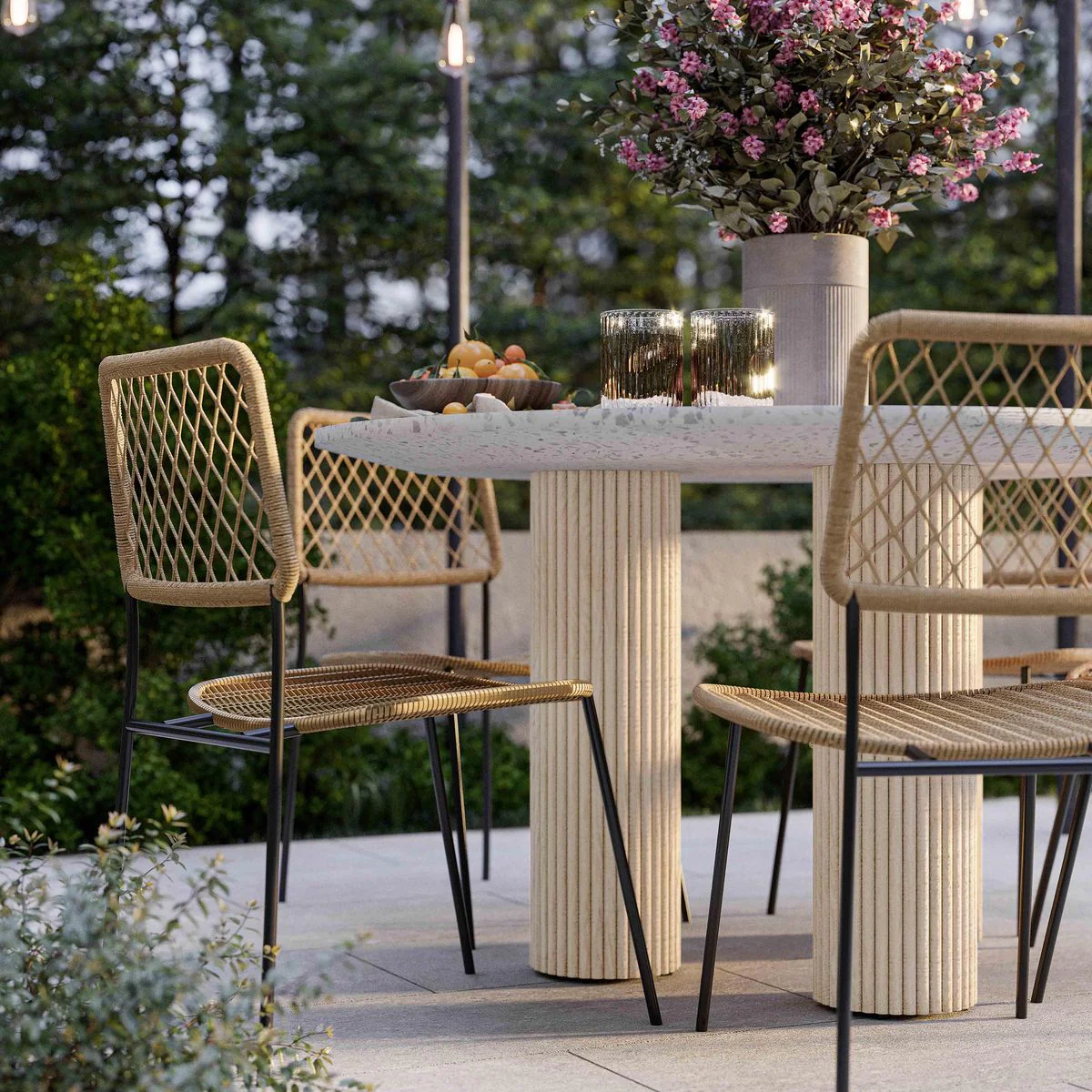 Parcino Terrazzo Concrete Indoor / Outdoor Dining Table - Image 2