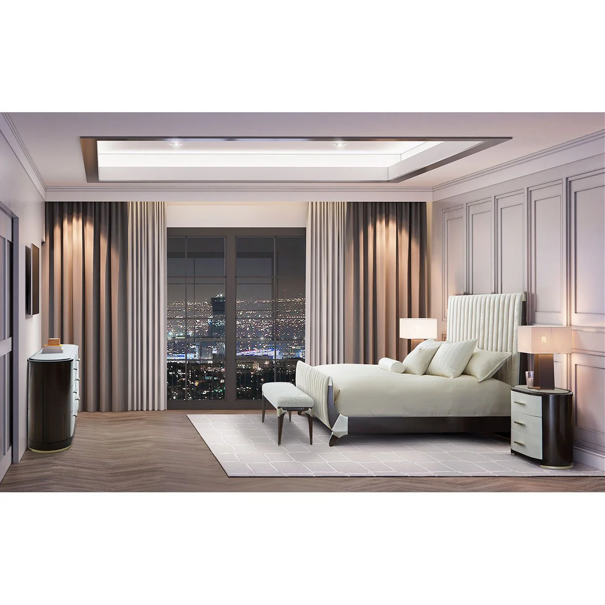 Paris Chic Eastern King Sleigh Bed - Espresso - Image 9