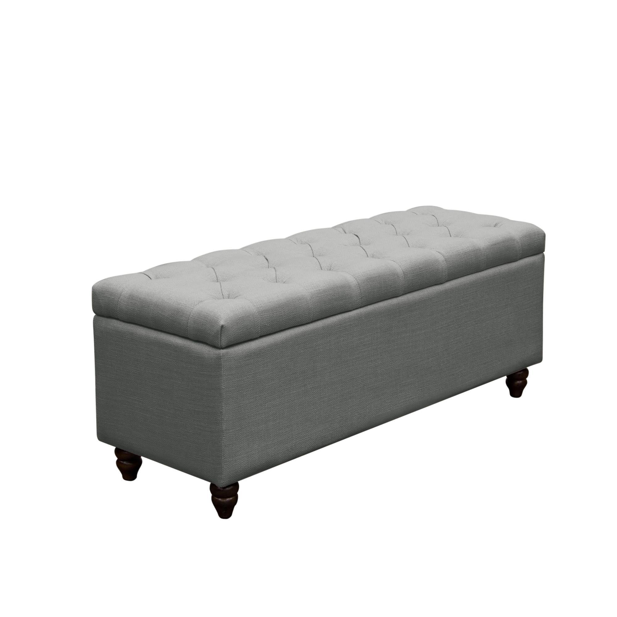 Park Ave Tufted Lift-Top Storage Trunk by Diamond Sofa - Grey Linen - Image 2