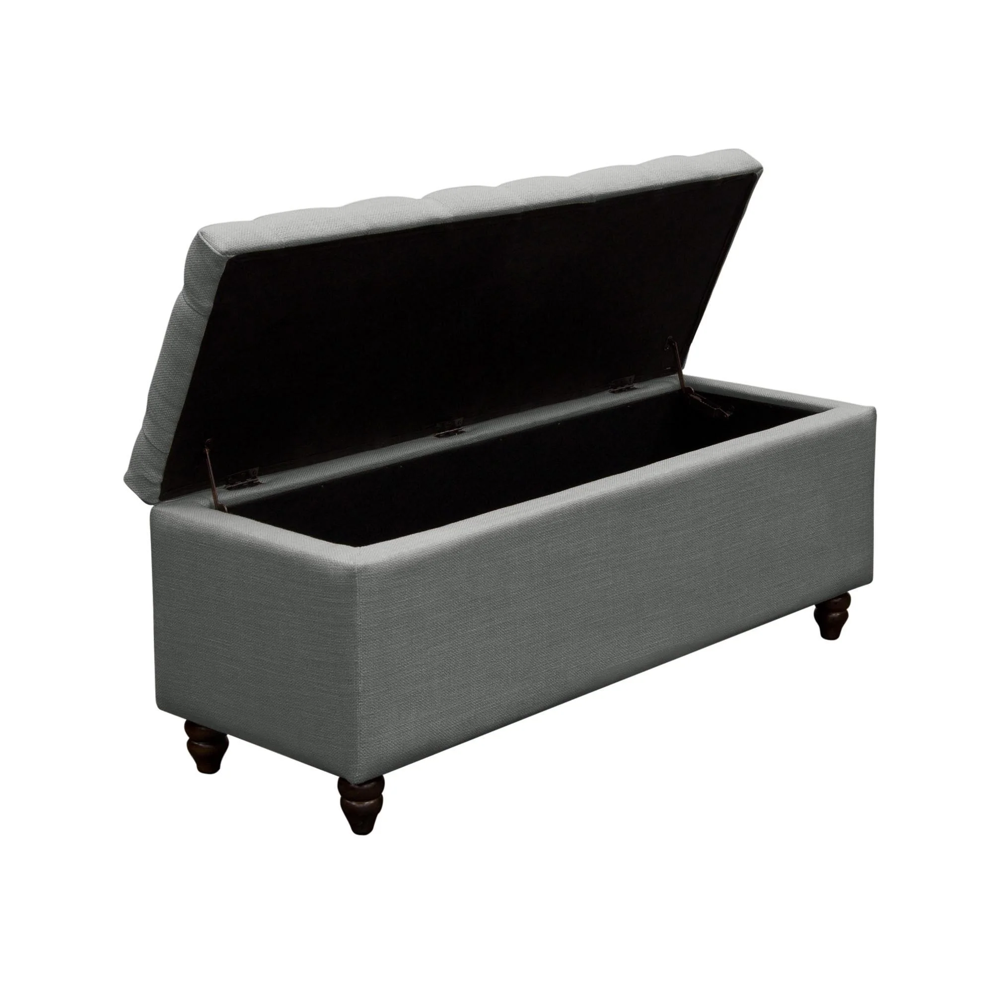 Park Ave Tufted Lift-Top Storage Trunk by Diamond Sofa - Grey Linen - Image 3