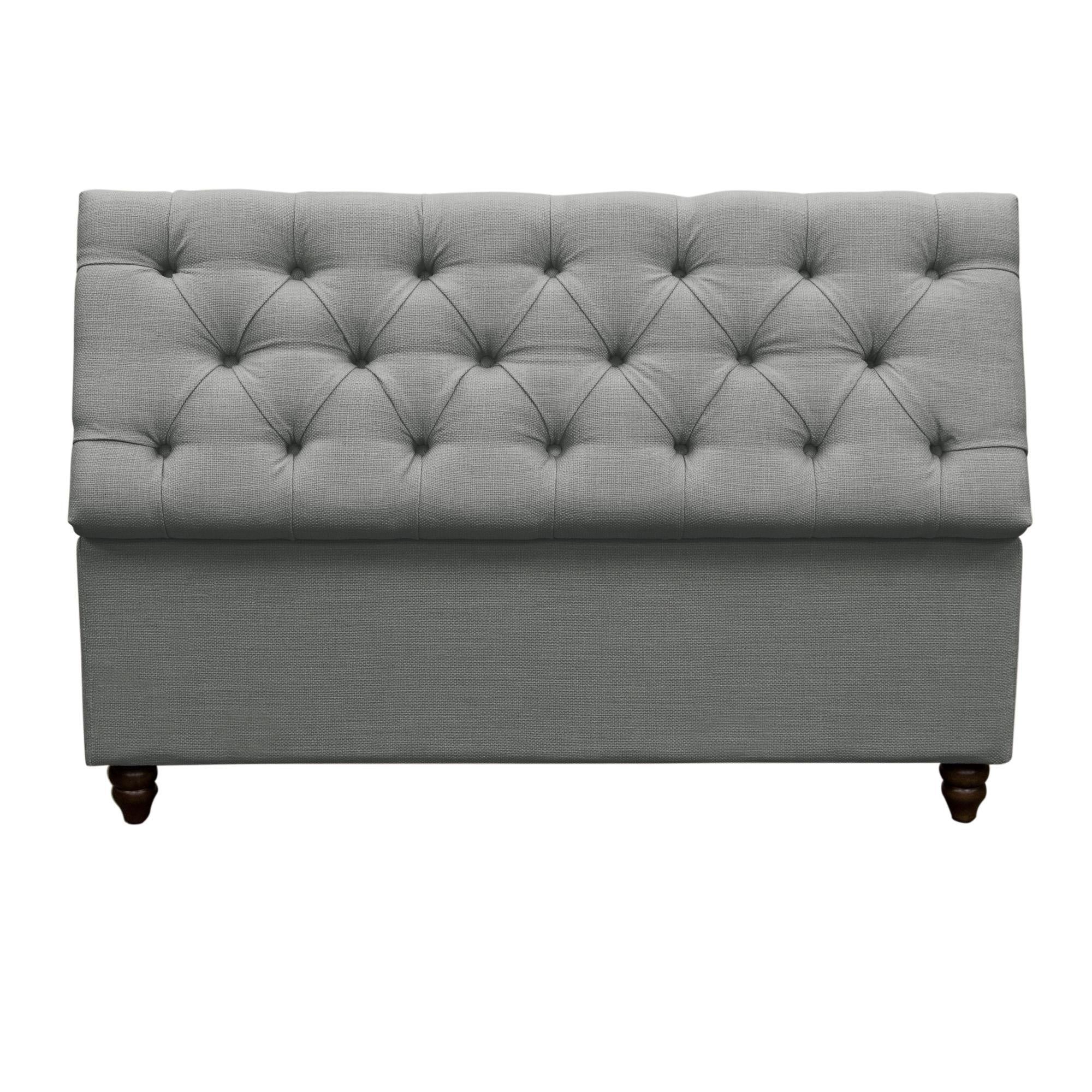 Park Ave Tufted Lift-Top Storage Trunk by Diamond Sofa - Grey Linen - Image 7