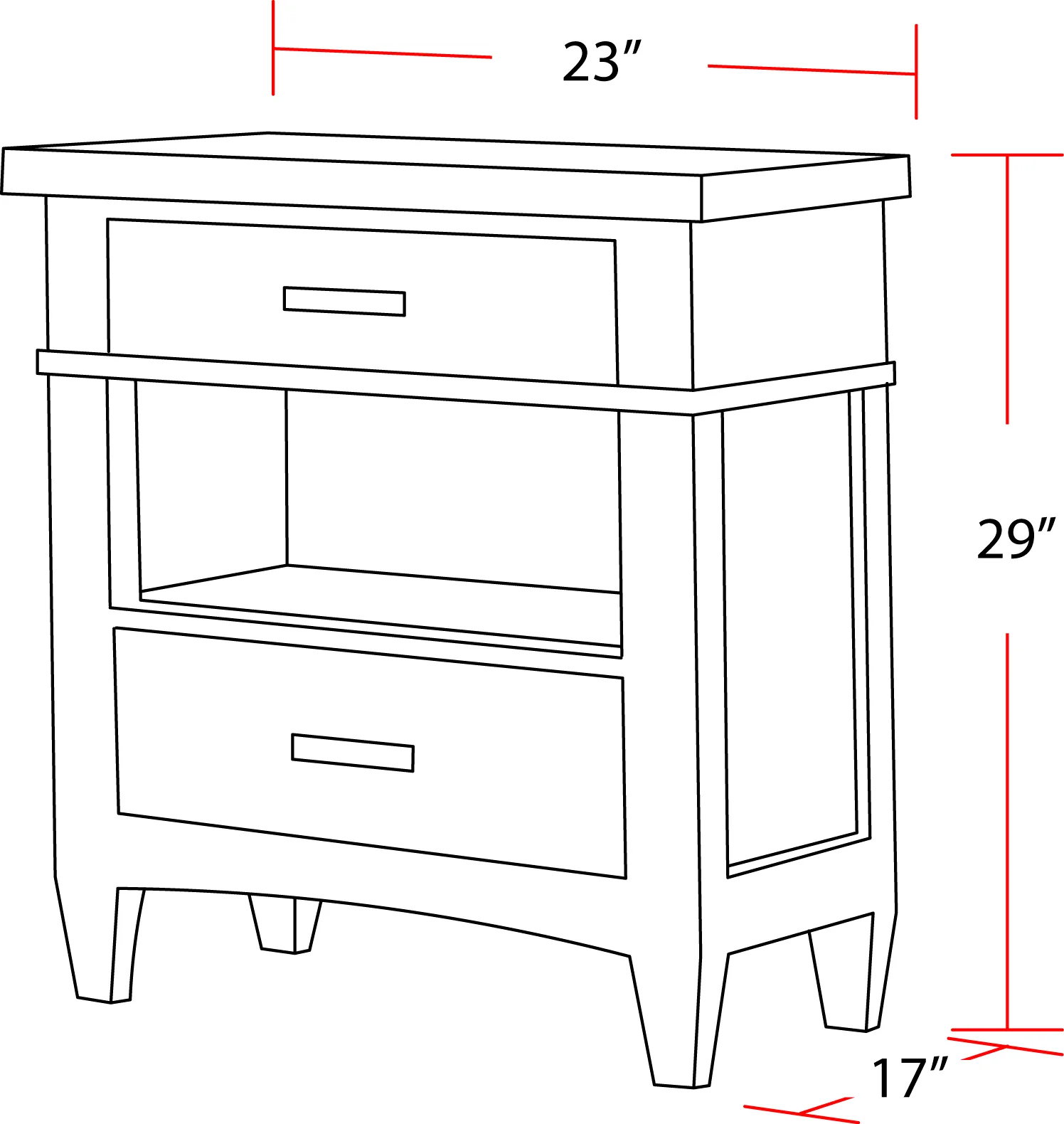 Parker House Americana Modern Bedroom 2 Drawer Nightstand - Image 6