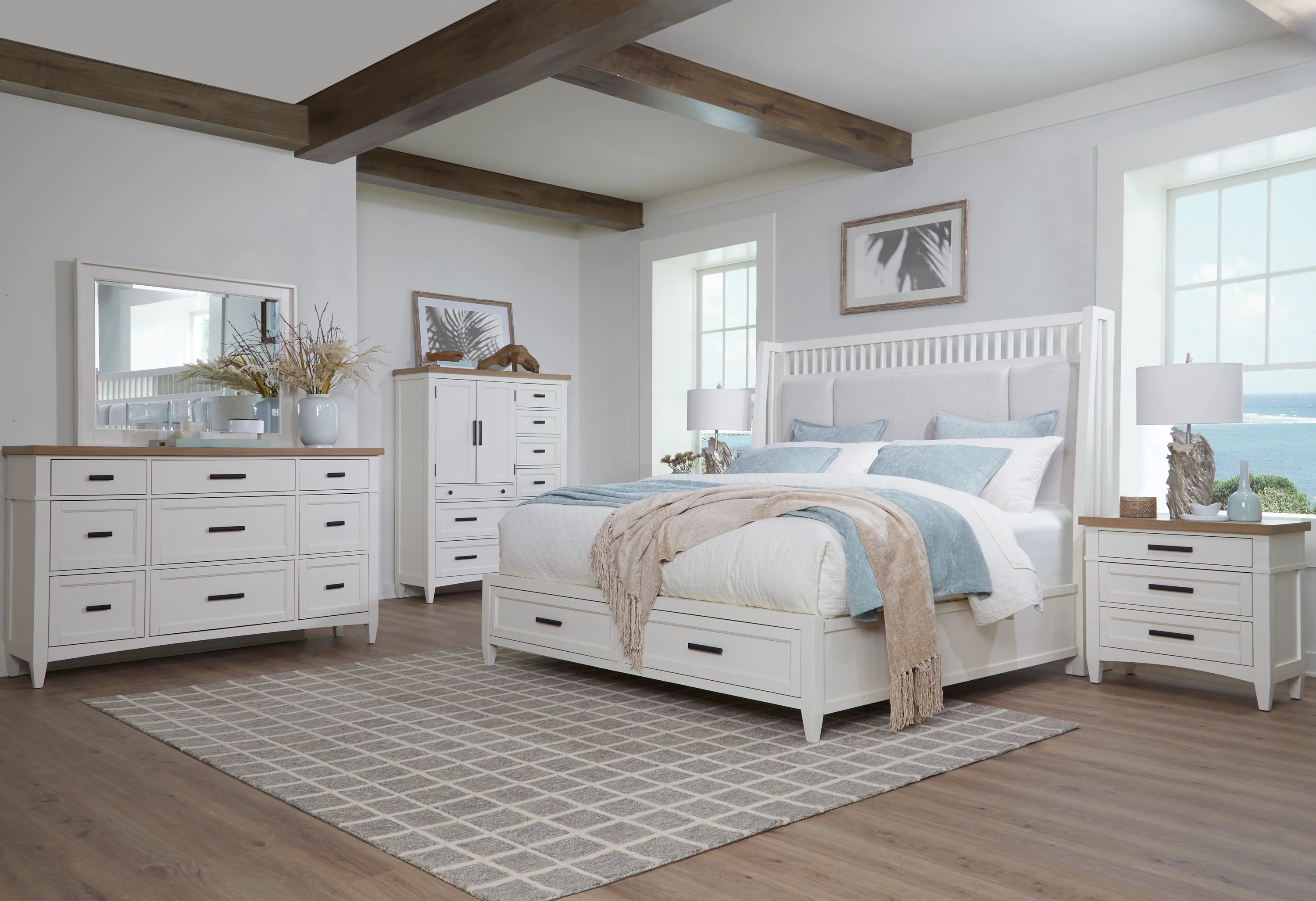 Parker House Americana Modern Bedroom 3 Drawer Nightstand with Charging Station - Image 3