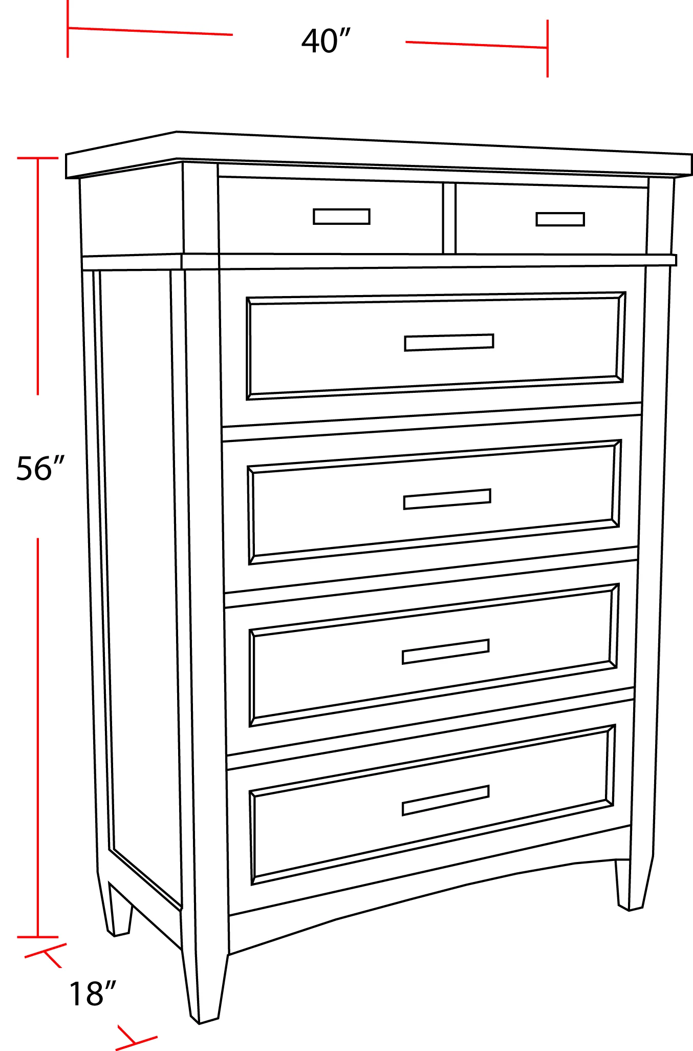 Parker House Americana Modern Bedroom 6 Drawer Chest - Image 8