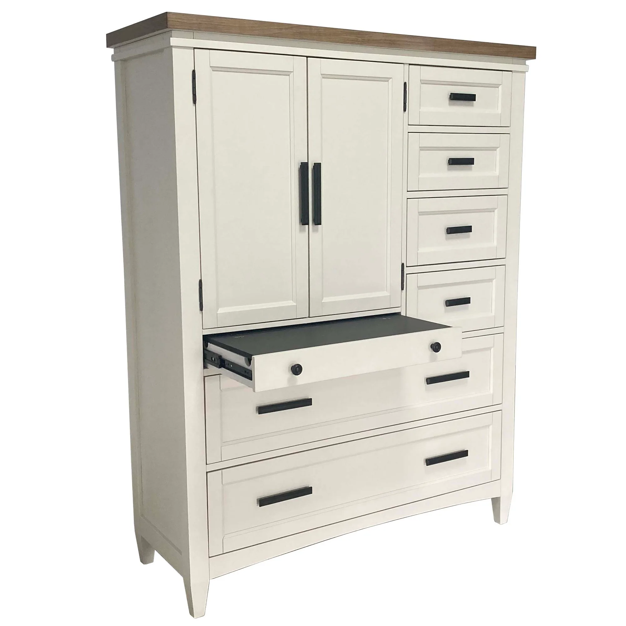 Parker House Americana Modern Bedroom 7 Drawer Door Chest with Workstation - Image 6