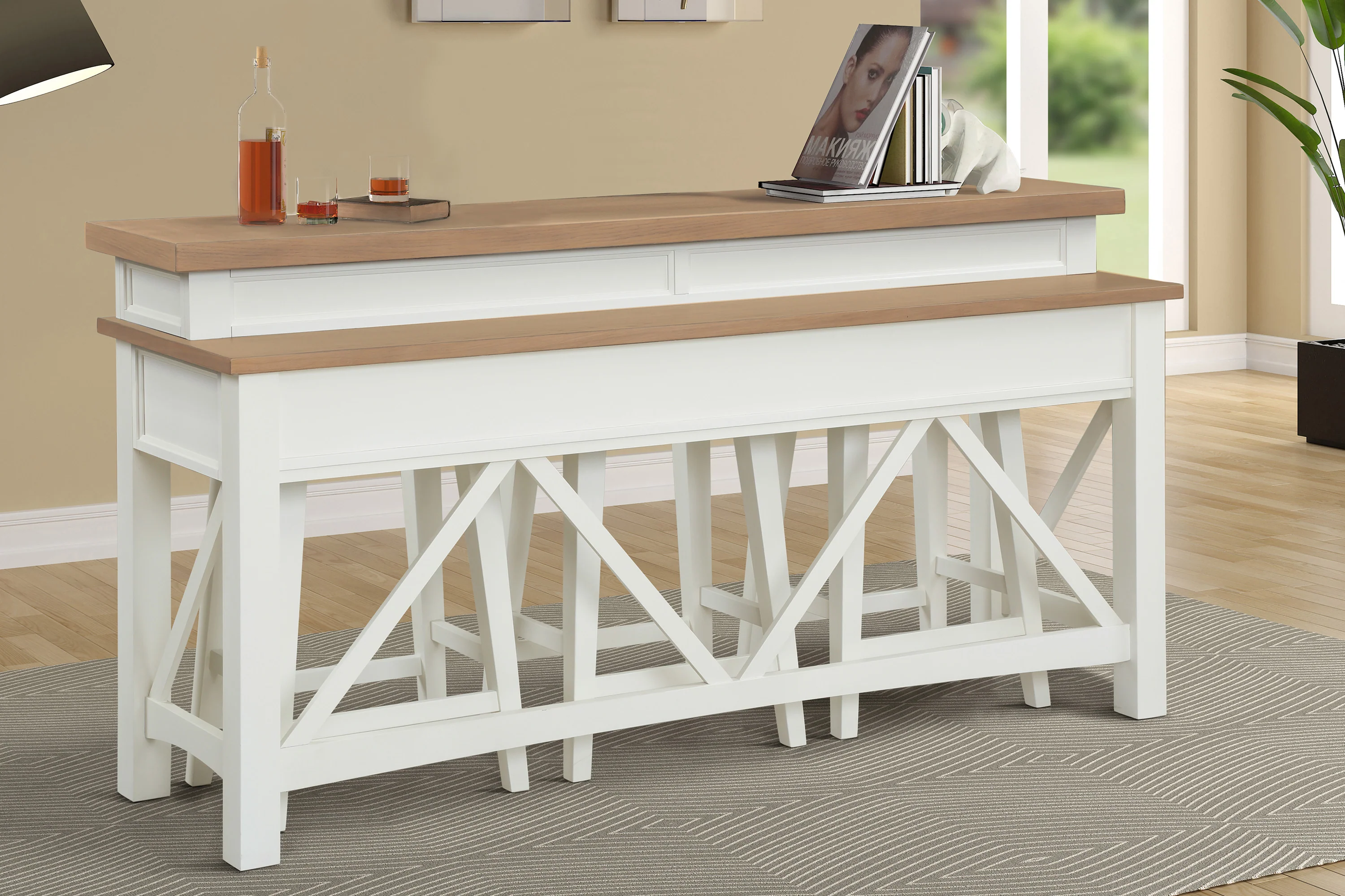 Parker House Americana Modern - Cotton Everywhere Console with 3 Stools - Image 5