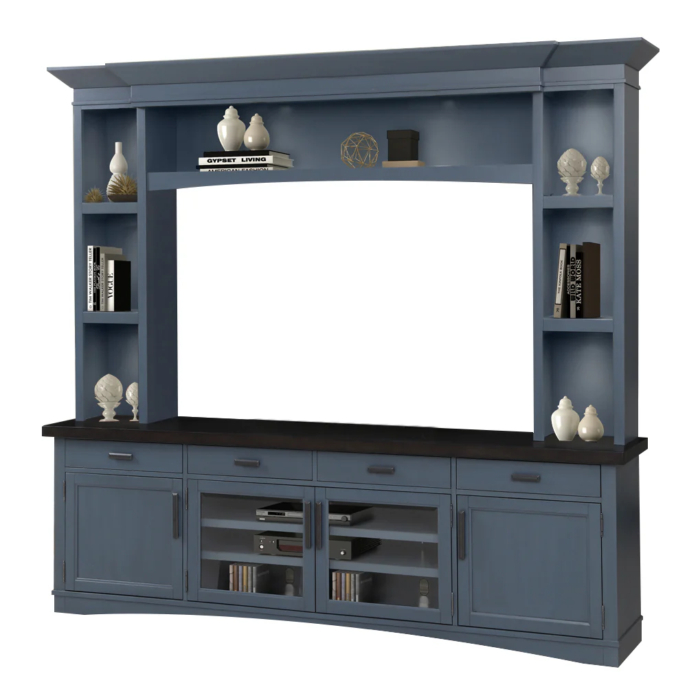 Parker House Americana Modern - Denim 92 In. TV Console with Hutch and LED Lights - Image 2