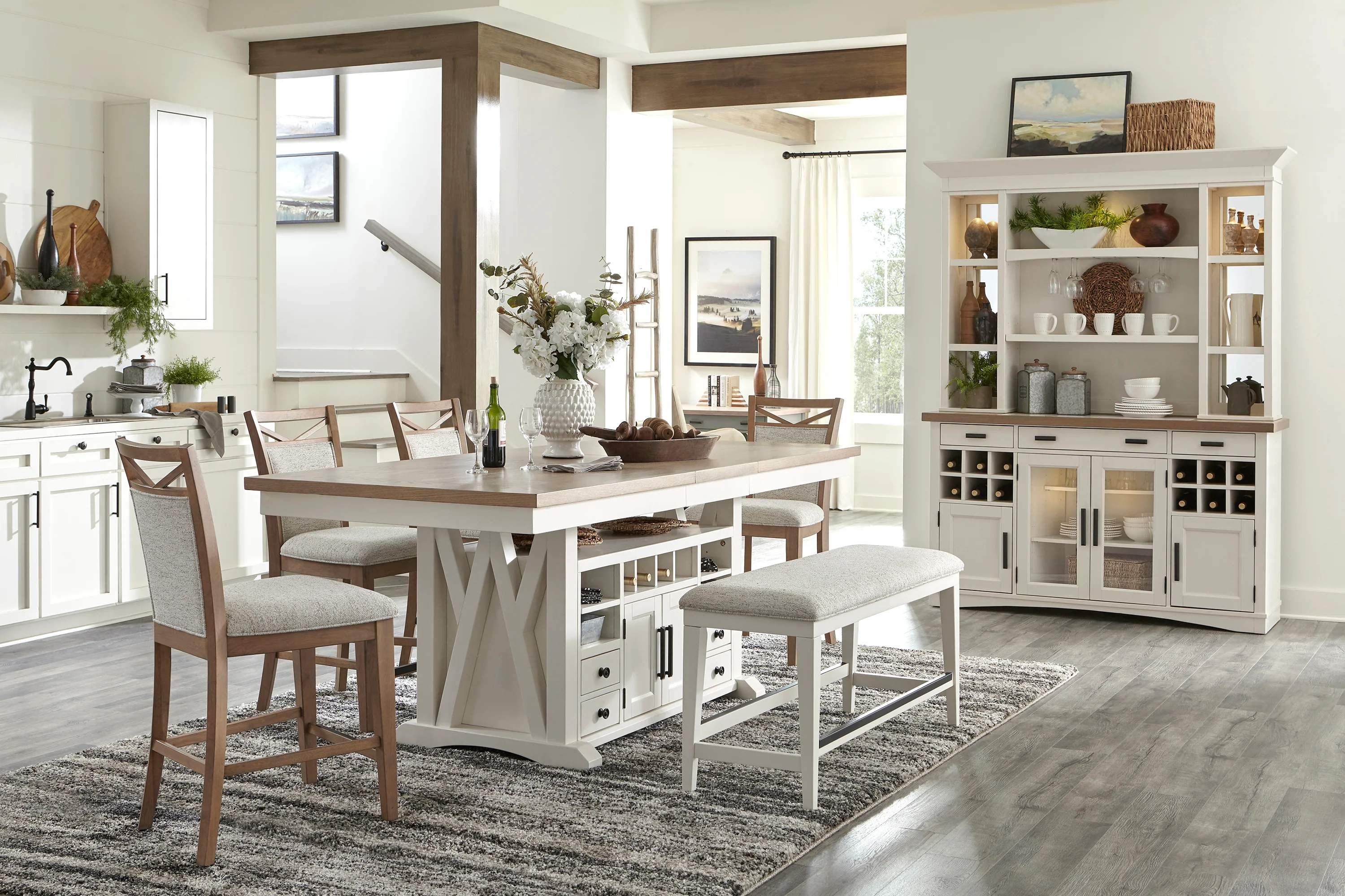 Parker House Americana Modern Dining 49 In. Upholstered Counter Bench - Image 4