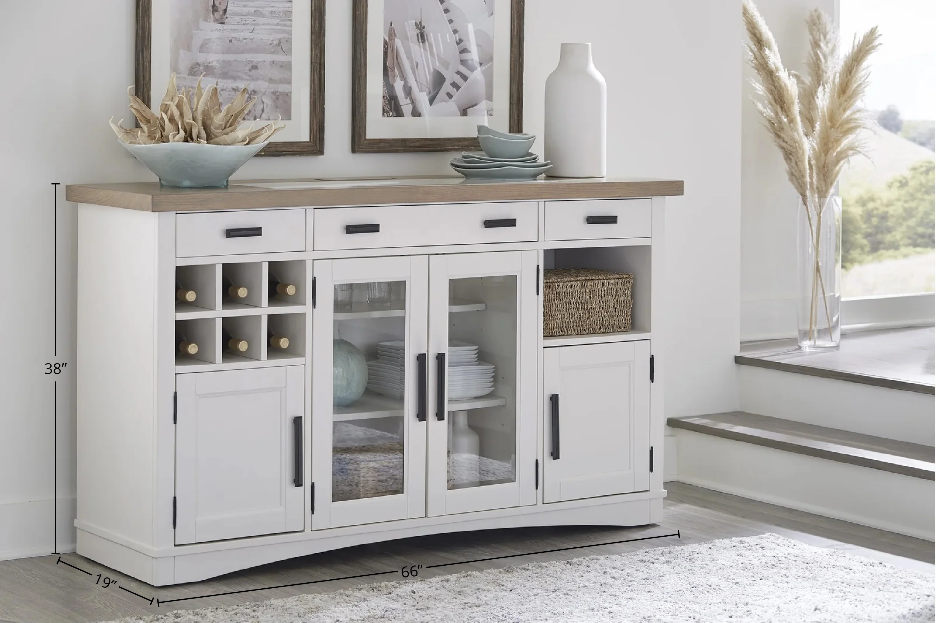 Parker House Americana Modern Dining 66 In. X 19 In. Buffet Server with Quartz Insert - Image 13