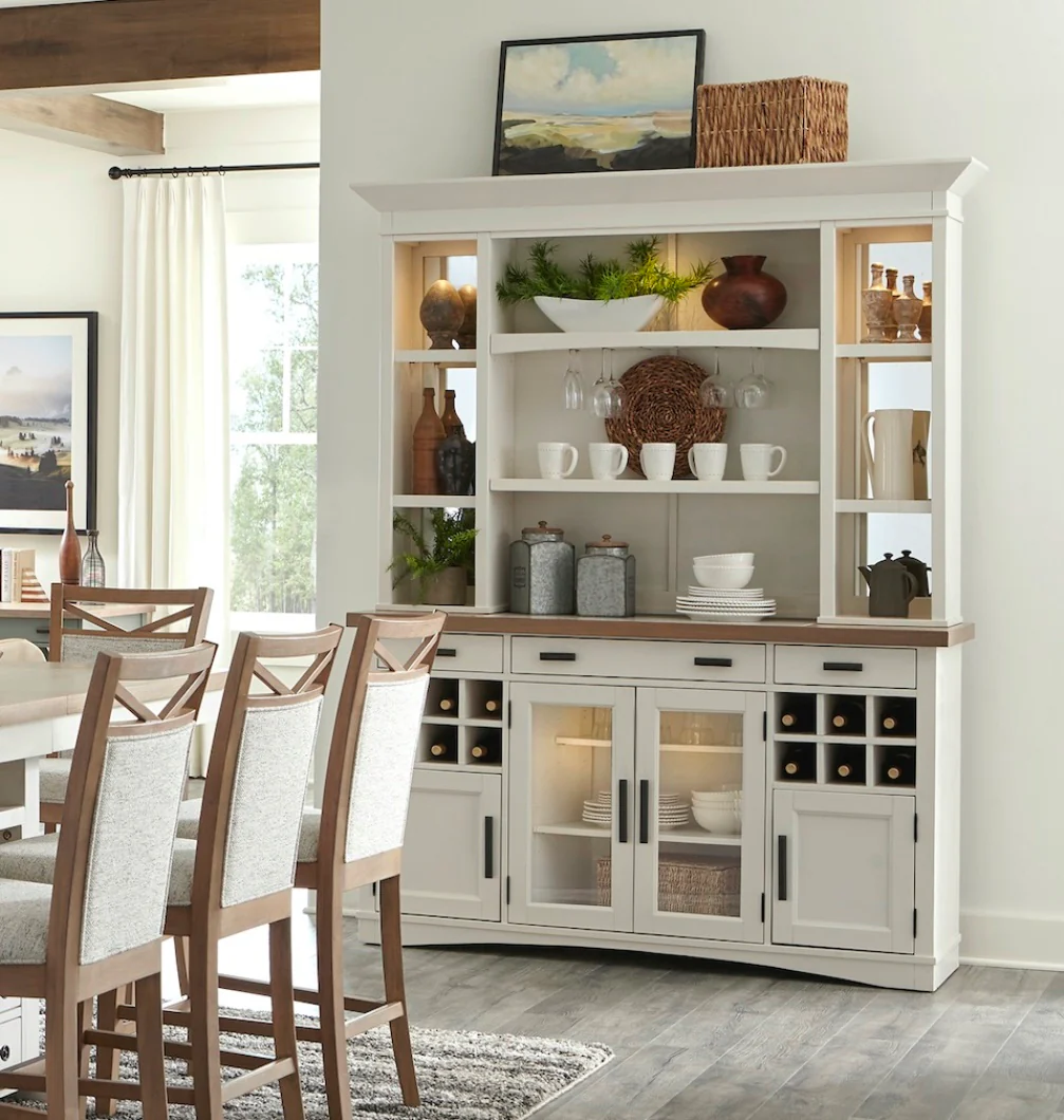 Parker House Americana Modern Dining 69 In. Buffet and Hutch with Quartz Insert - Image 7