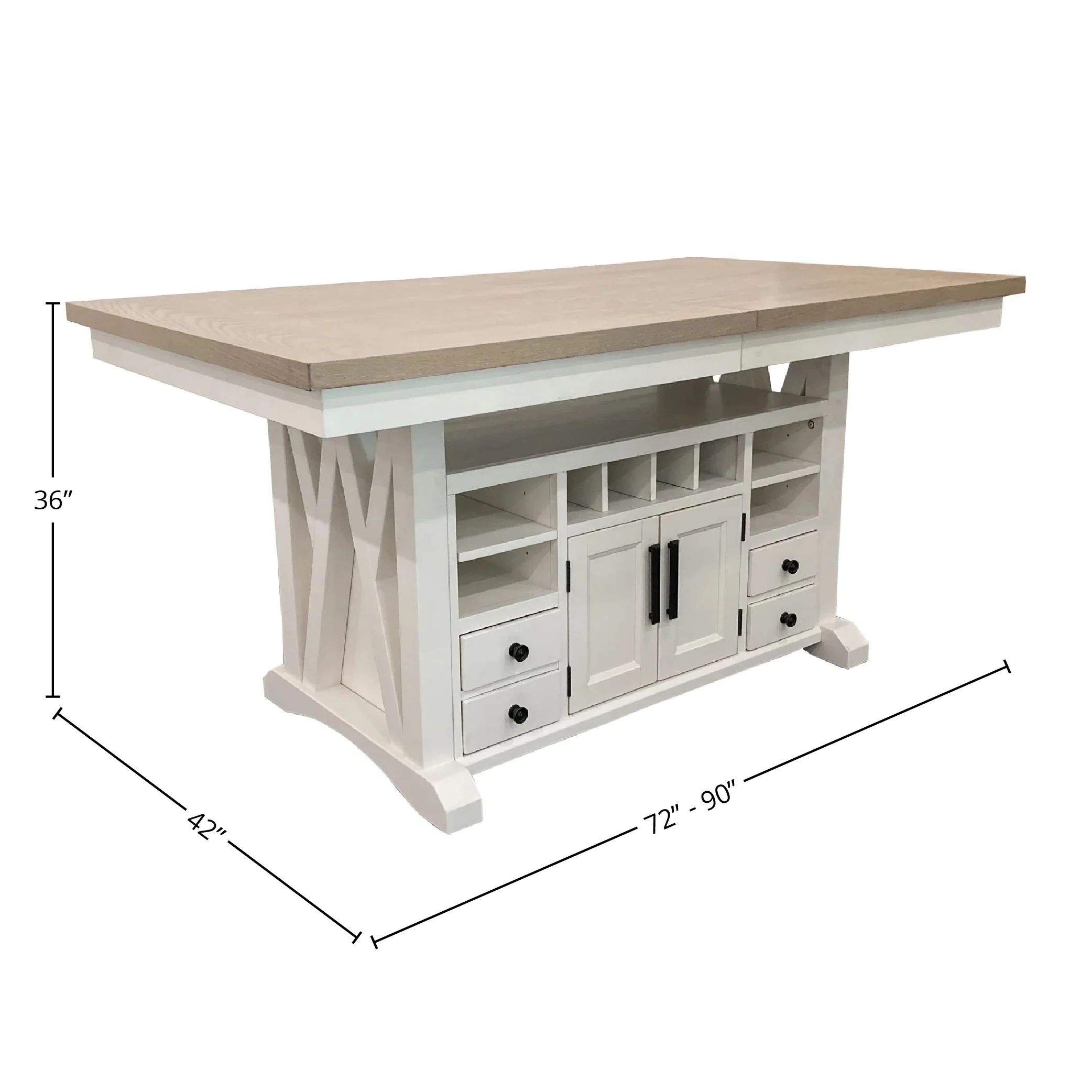Parker House Americana Modern Dining 72 In. Island Counter-Height Extendable Dining Table - Image 12