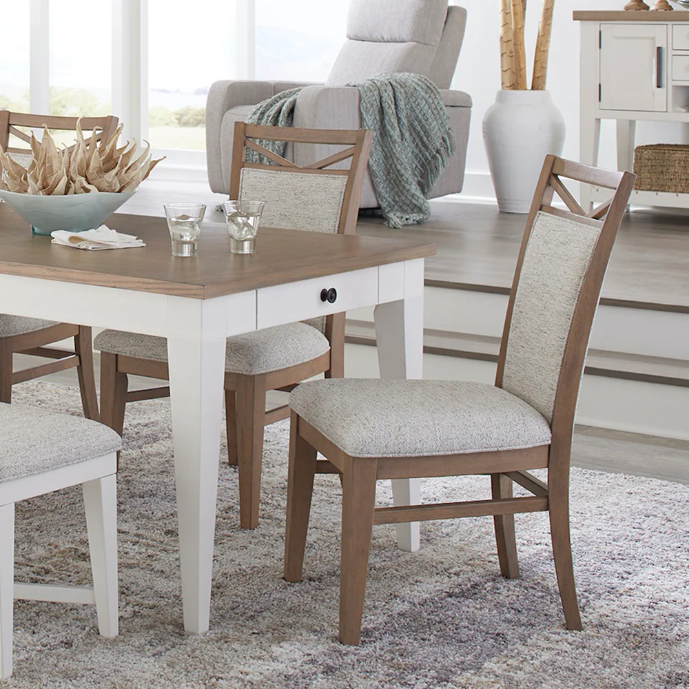 Parker House Americana Modern Dining Rectangular Extendable Dining Table with 6 Upholstered Dining Chairs - Image 3