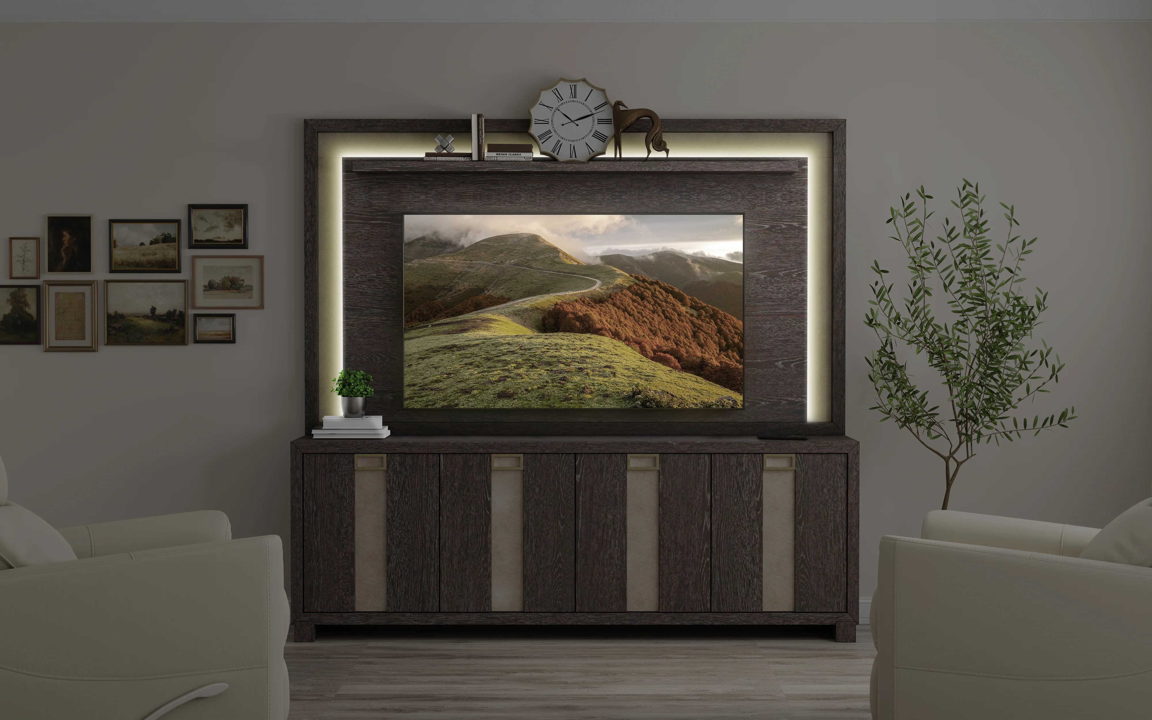 Parker House Ascent 90 in. TV Console with Hutch and Back Panel - Image 3