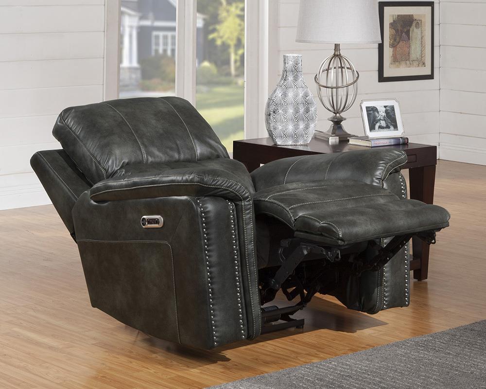 Parker House Belize Recliner PWR w/ USB & PWR Headrest in Ash - Image 2