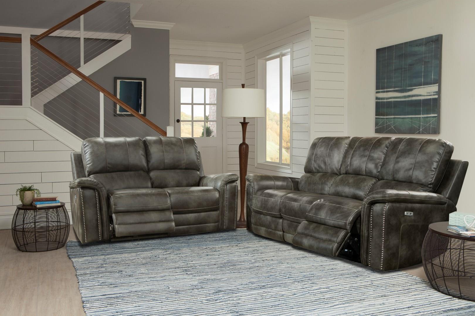 Parker House Belize Sofa Dual PWR Recliner w/ USB & PWR Headrest in Ash - Image 2