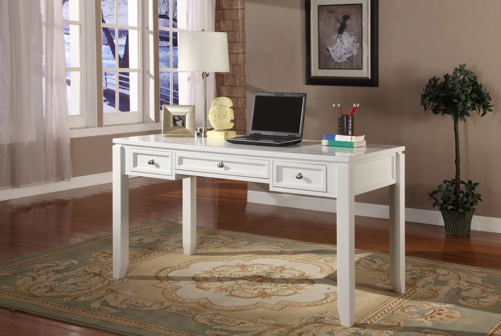 Parker House Boca 5 Piece L Shape Desk with Lateral File and Hutch - Image 4