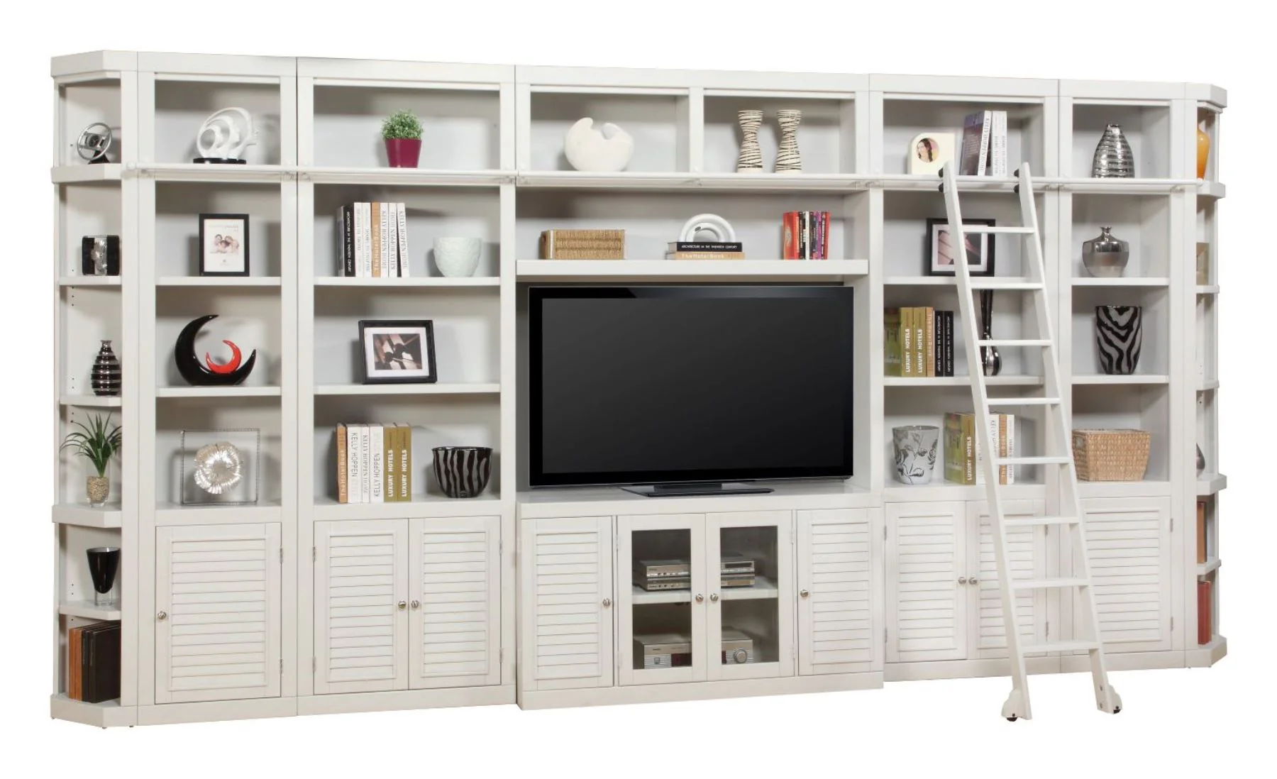 Parker House Boca 9 Piece Entertainment Wall with Corner Bookcases - Image 2