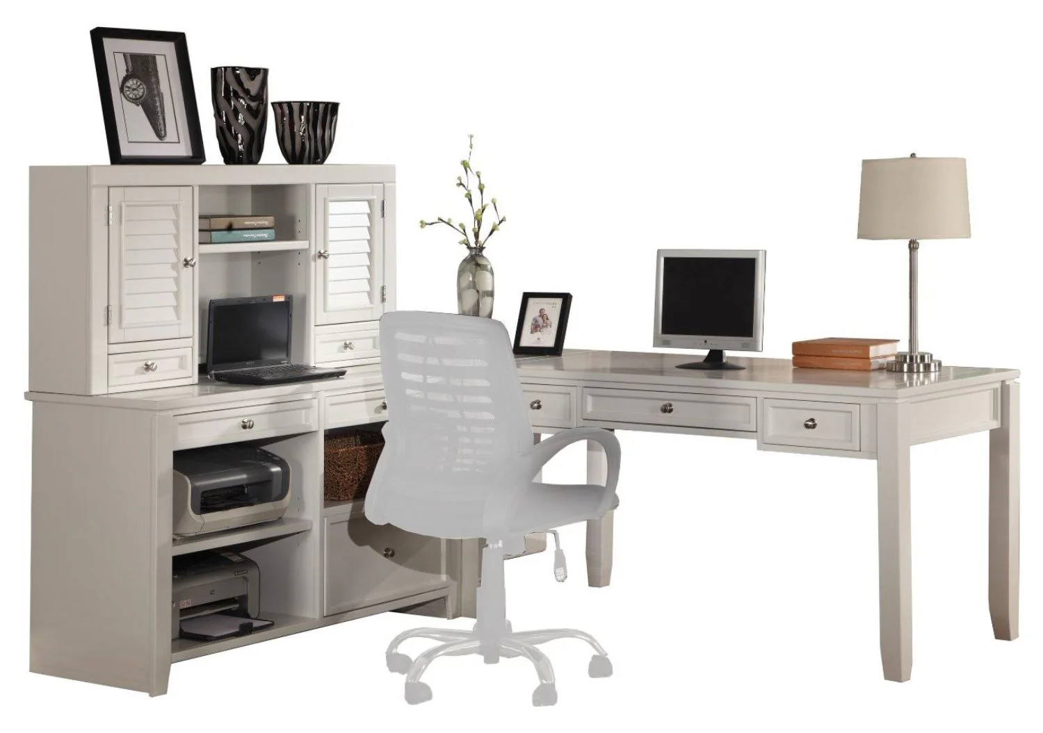 Parker House Boca L Shape Desk with Credenza and Hutch - Image 2