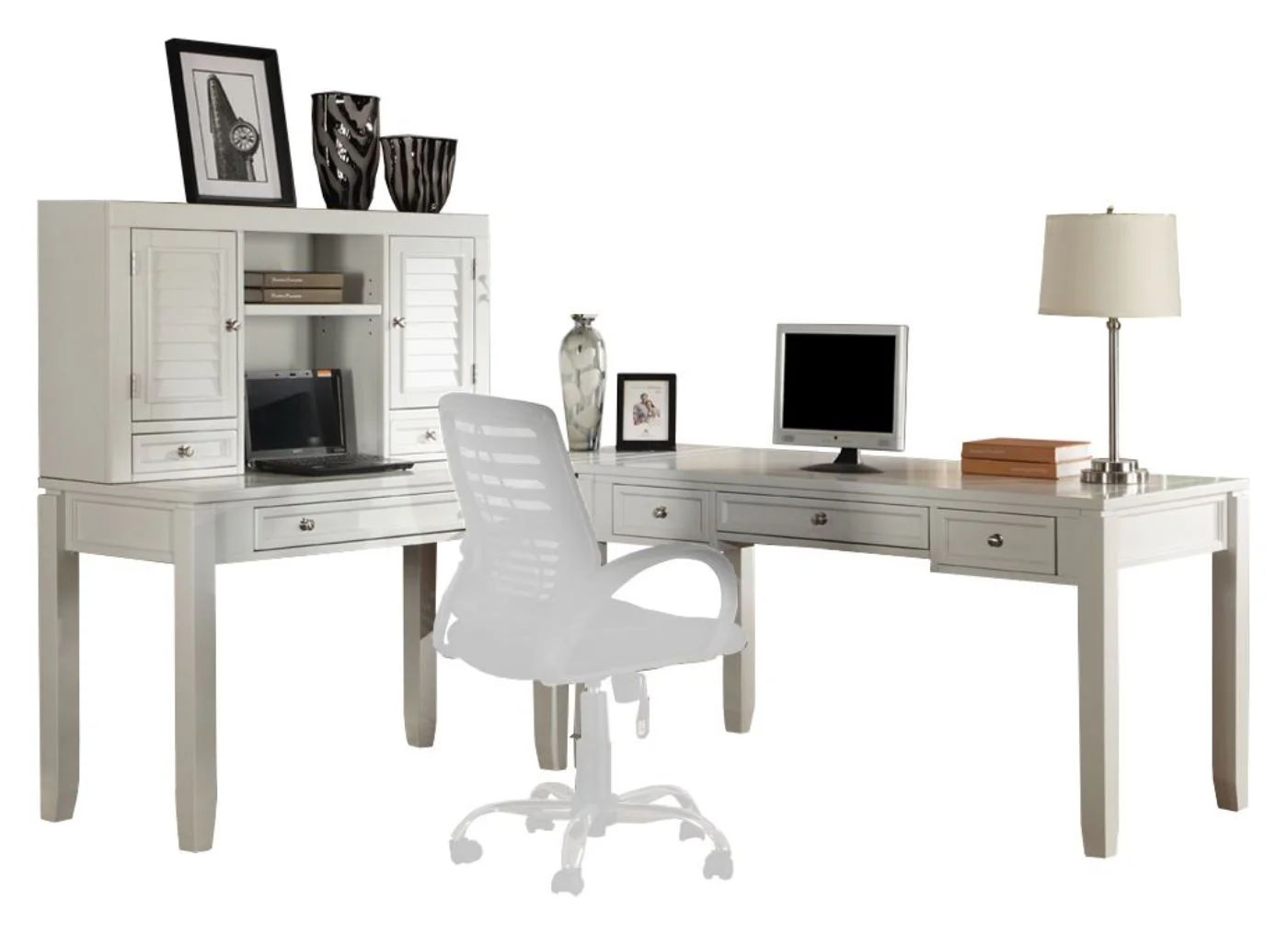 Parker House Boca L Shape Desk with Hutch - Image 2