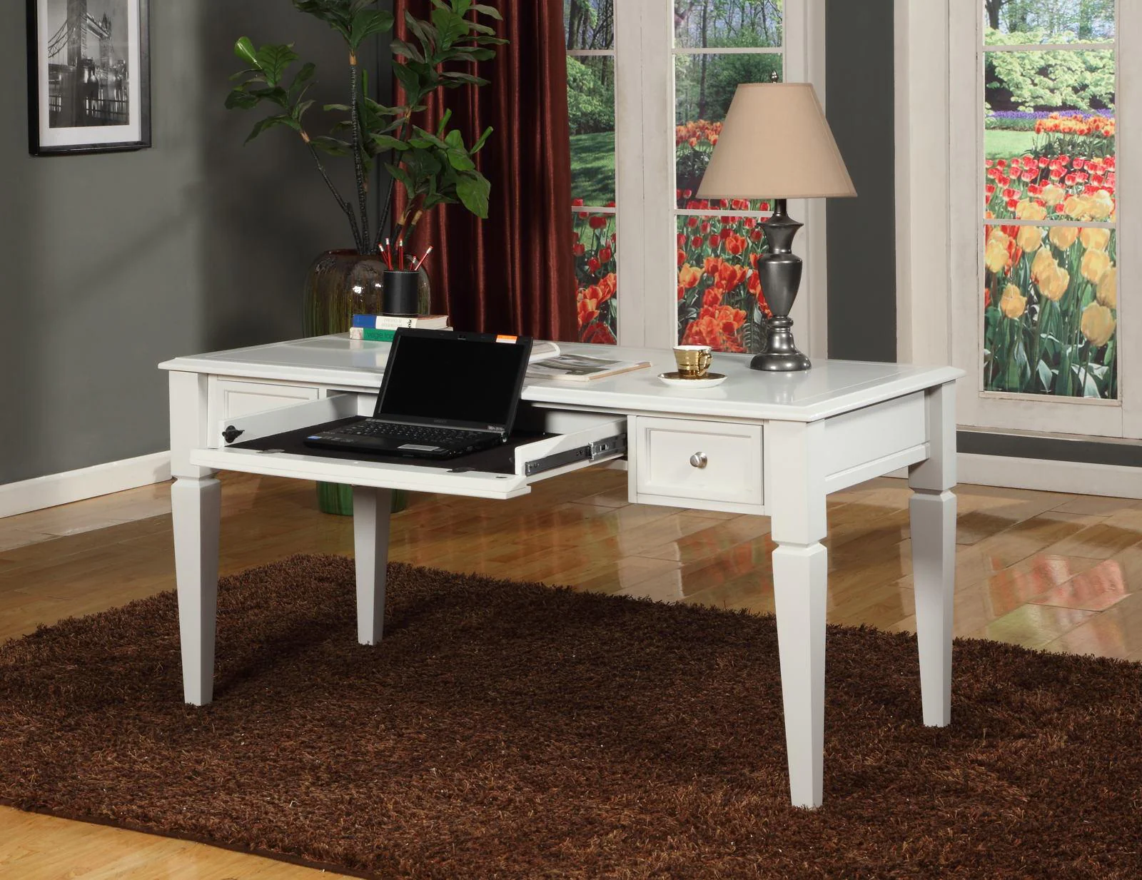 Parker House Boca Writing Desk in Cottage White - Image 2
