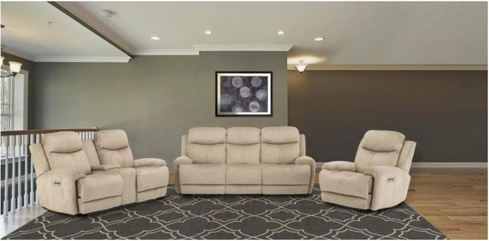 Parker House Bowie Loveseat Recliner Power with USB and Power Headrest and Gel Foam in Doe MBOW#822PH-DOE - Image 2