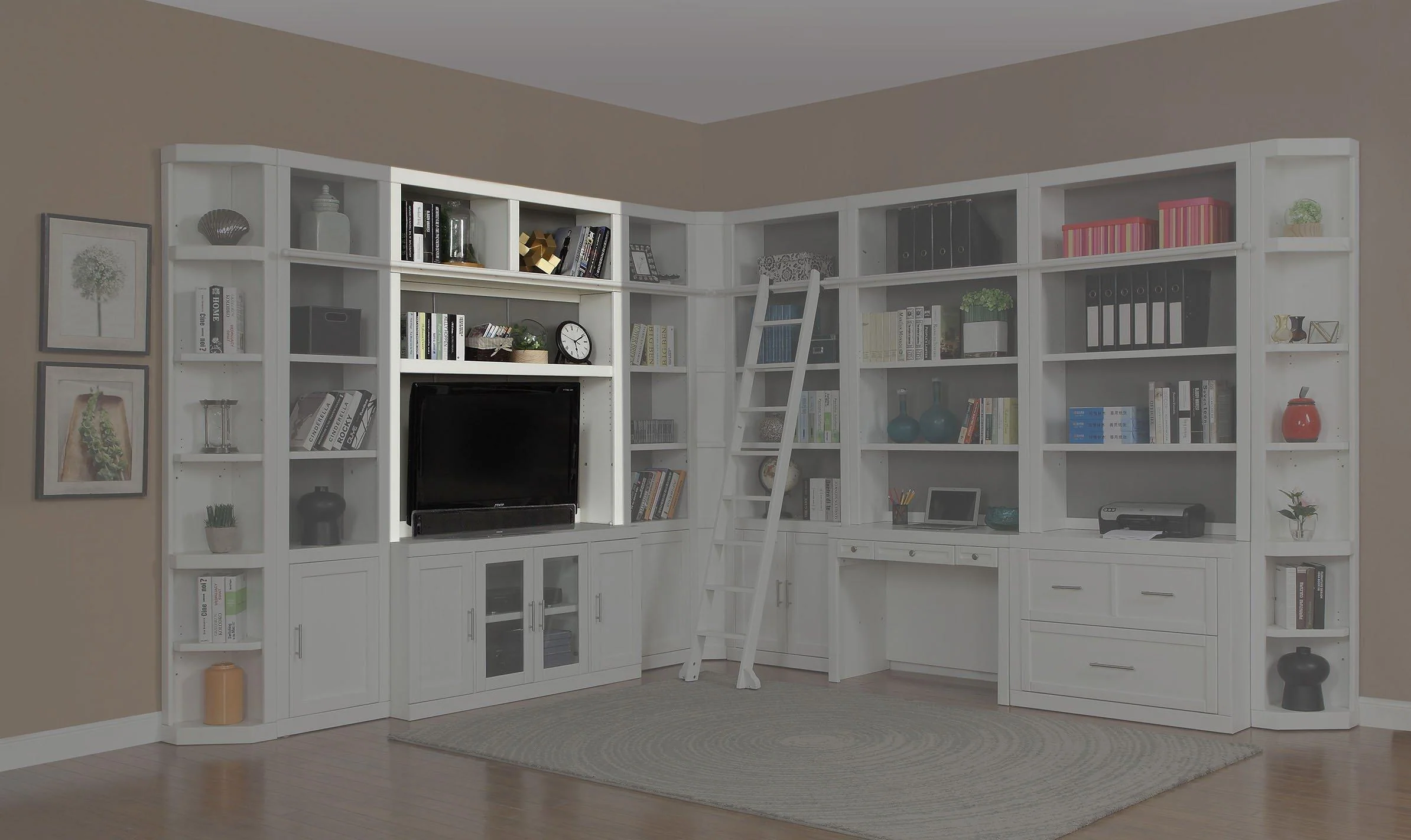 Parker House Catalina 56" Bookcase TV Hutch in Cottage White - Image 2