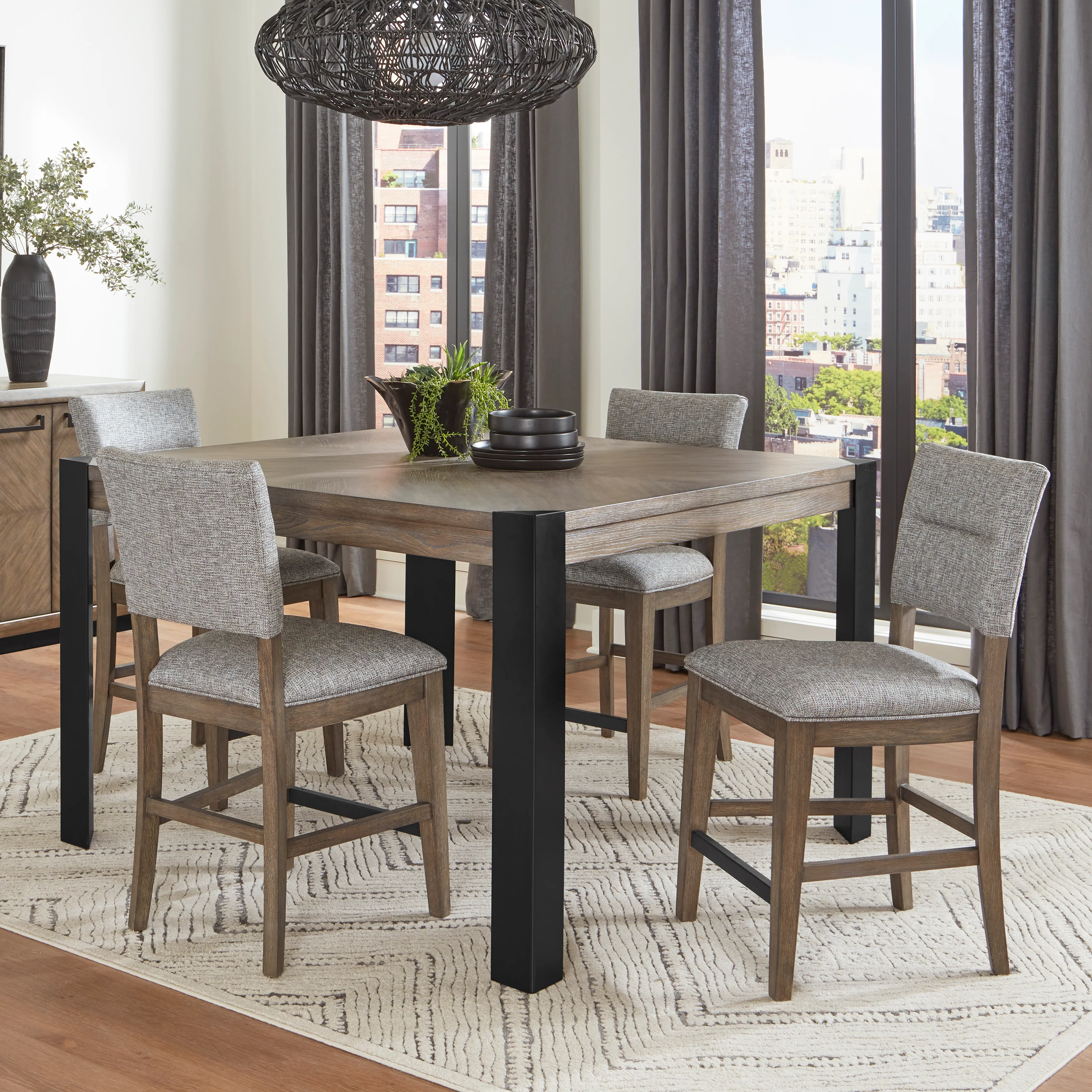 Parker House Cedar Fork - Dining 54 in. Square Counter Table with 4 counter stools - Image 3