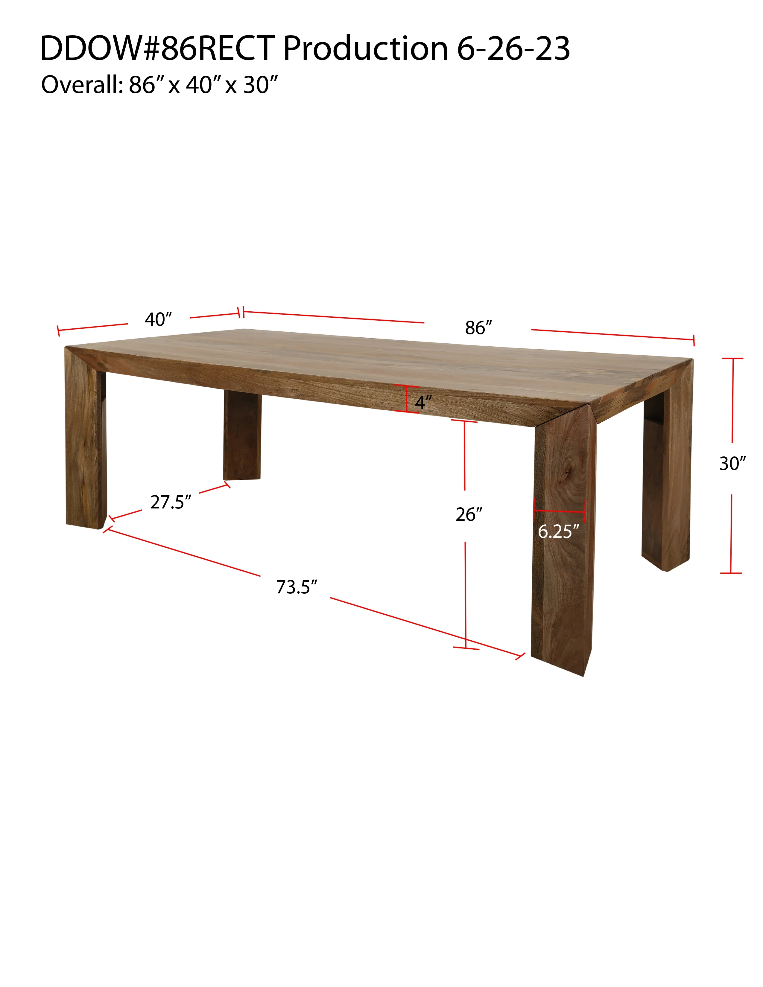 Parker House Crossings - Downtown Dining 86 In. Rectangular Dining Table - Image 14