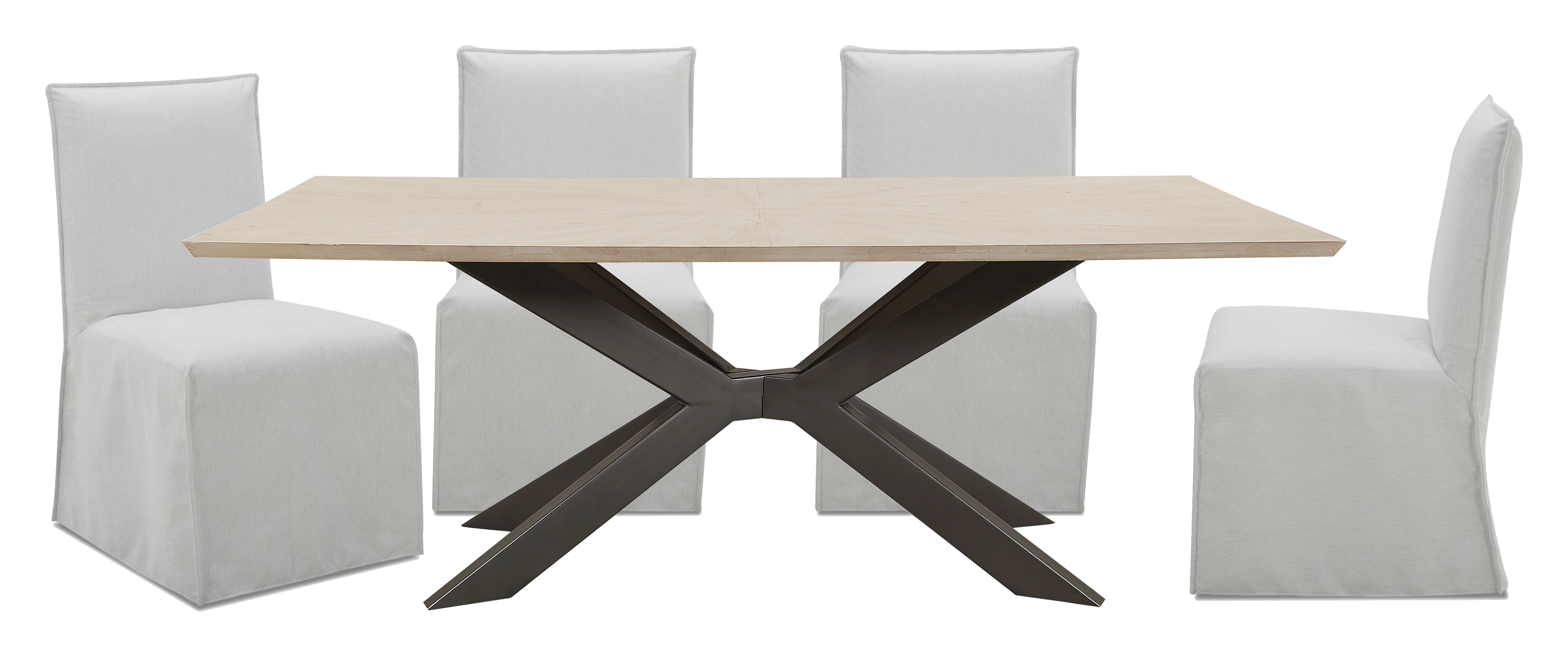 Parker House Crossings - Monaco Dining 86 In. Rectangular Dining Table With 4 Upholstered Chairs - DMON-5PC-86REC-DSLP-MTIV - Image 2