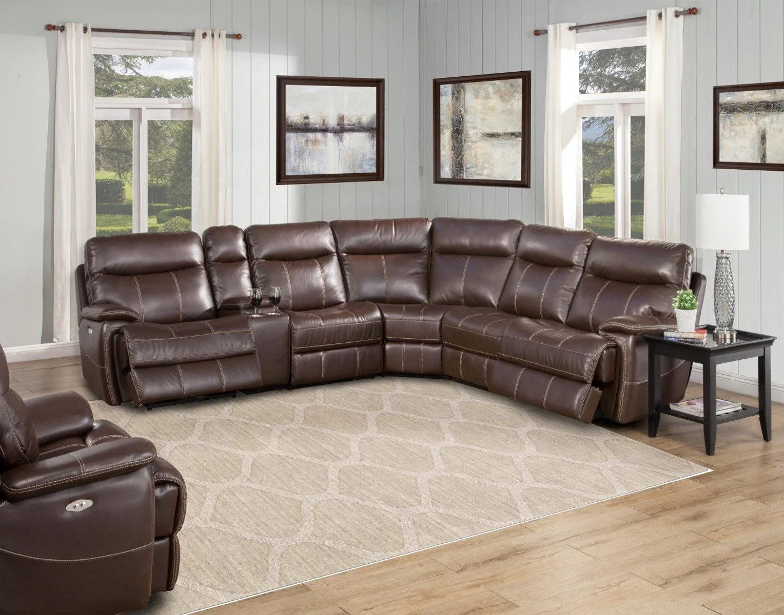 Parker House Dylan Power Left Arm Facing Recliner in Mahogany - Image 3