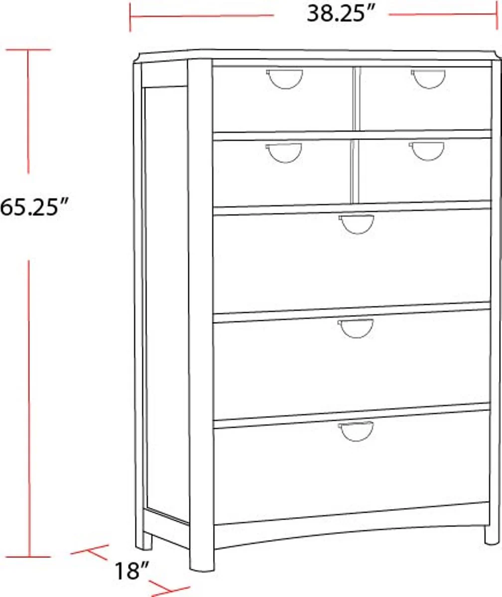 Parker House Escape - Bedroom 5 Drawer Chest with Cedar Bottom - Image 4