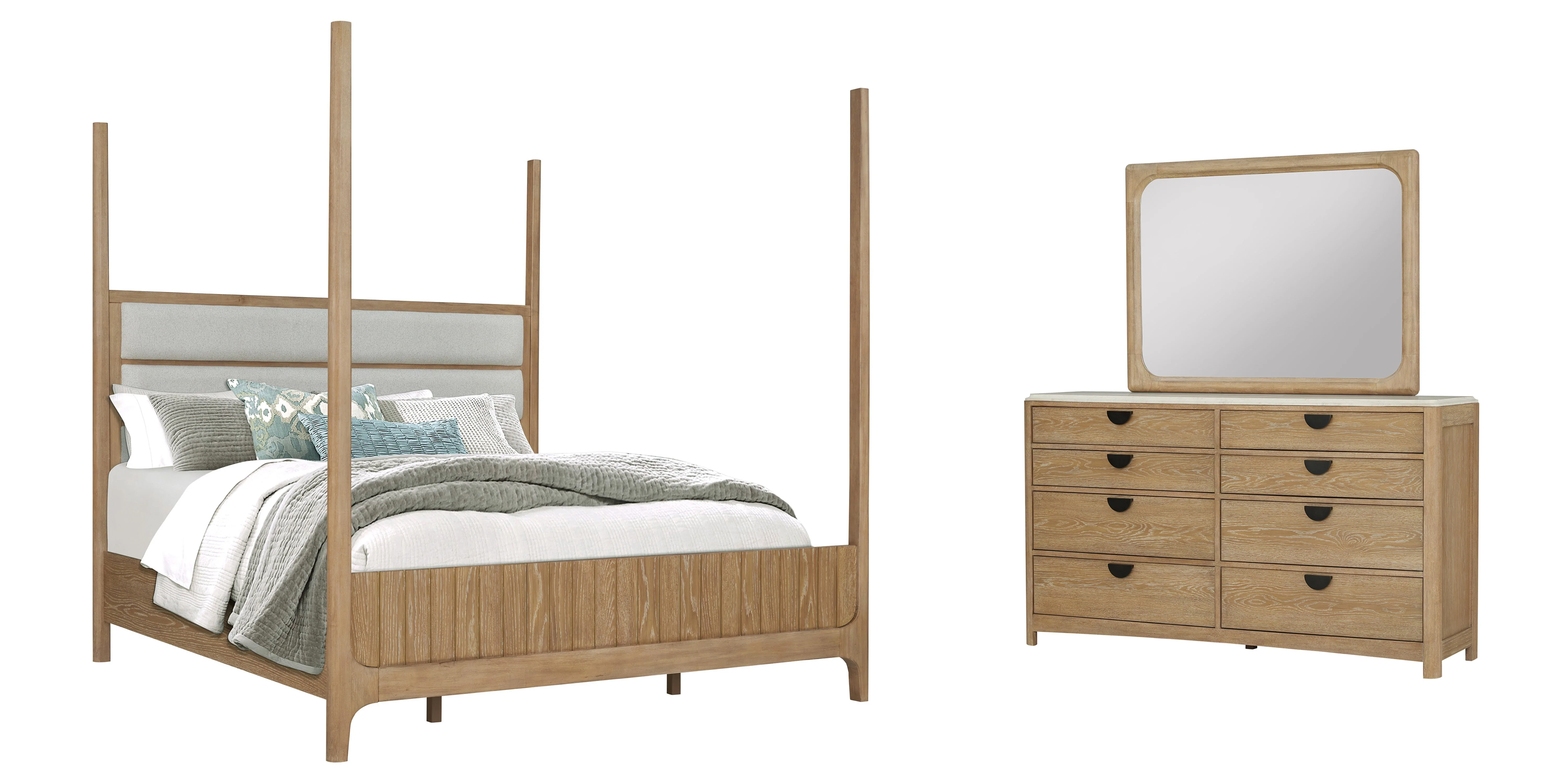 Parker House Escape - Bedroom King Poster Bed with Dresser and Mirror - Image 2
