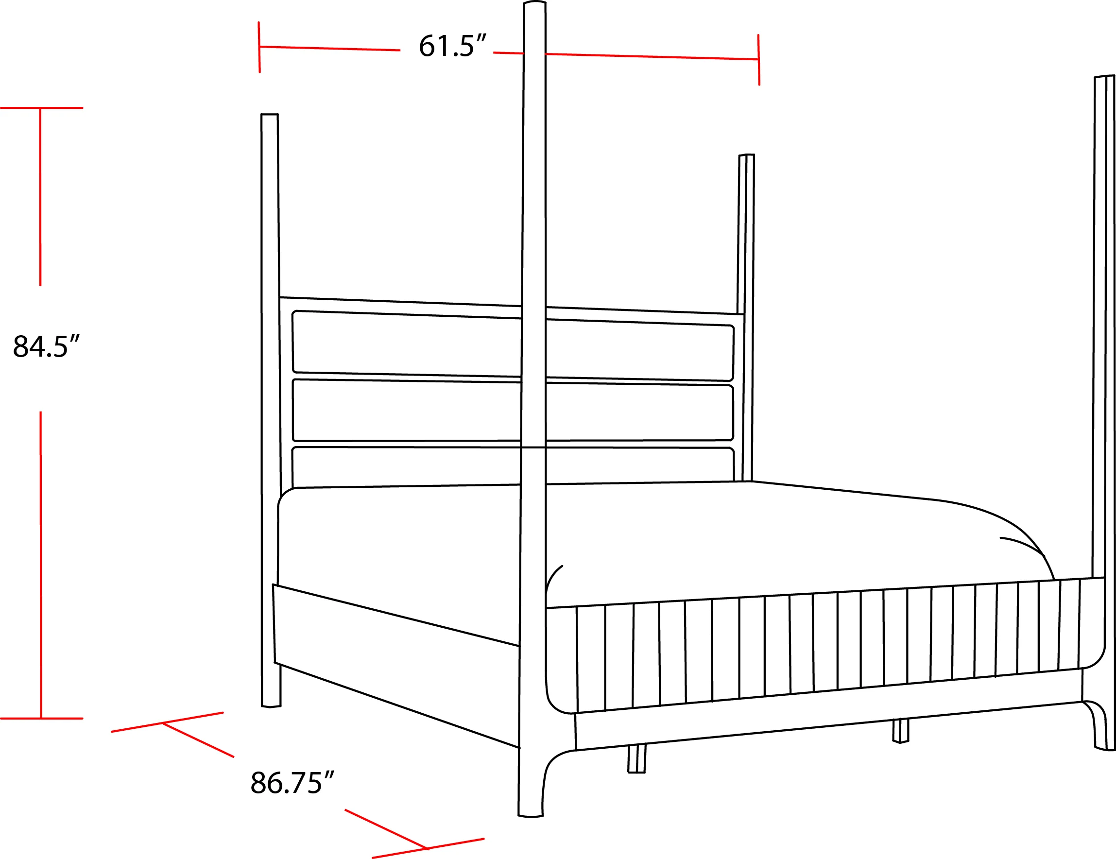 Parker House Escape - Bedroom Queen 5/0 Poster Bed & Nightstand - Image 5