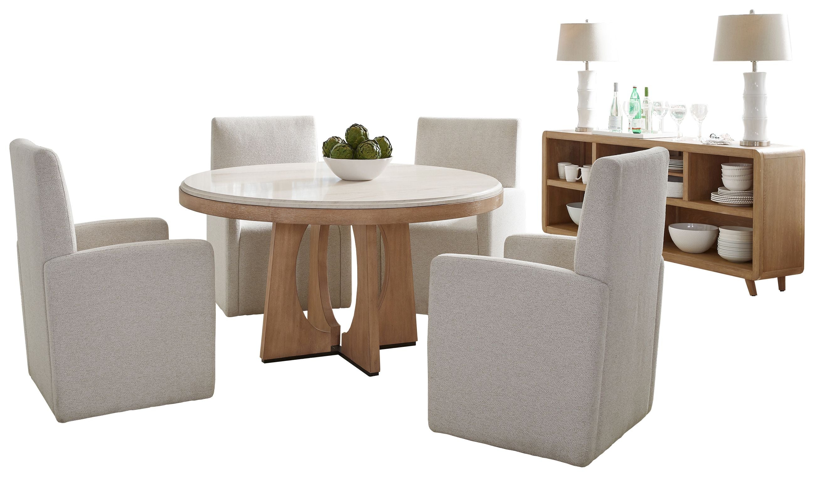 Parker House Escape - Dining 54" Round Table with console & 4 caster chairs - Image 2