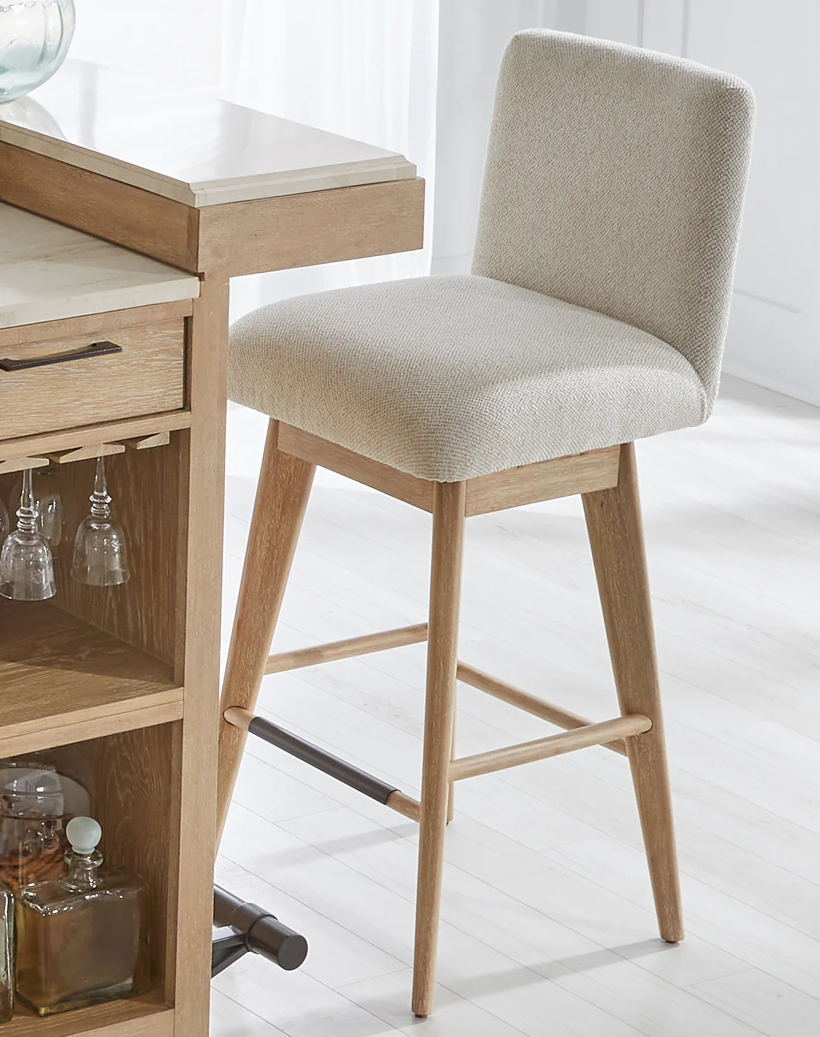 Parker House Escape - Dining 78" Bar with 2 upholstered swivel barstools - Image 5