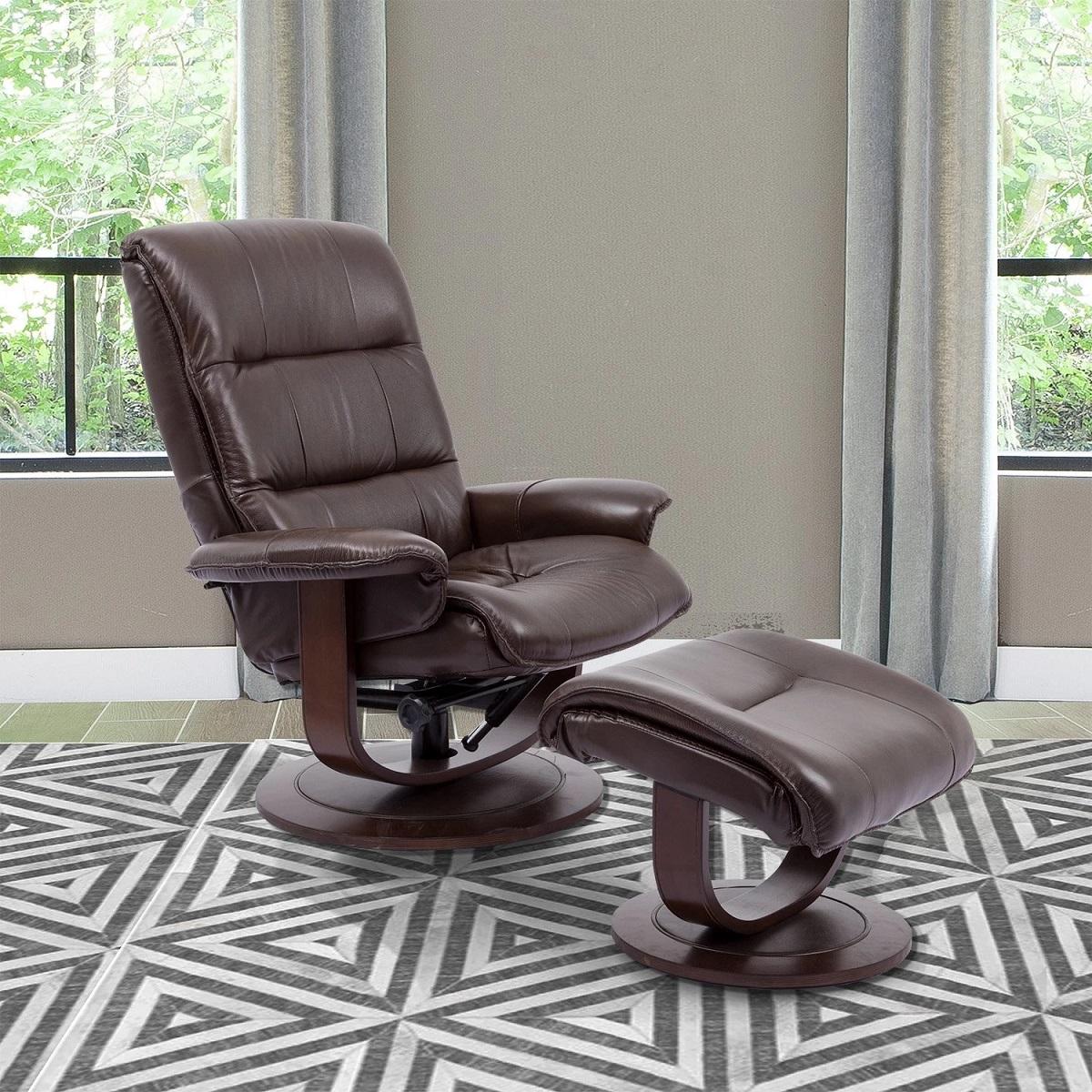 Parker House Knight Manual Reclining Swivel Chair and Ottoman Robust - Image 2