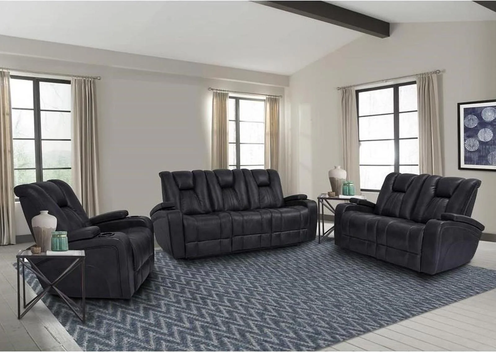 Parker House Optimus Power Loveseat in Midnight - Image 3