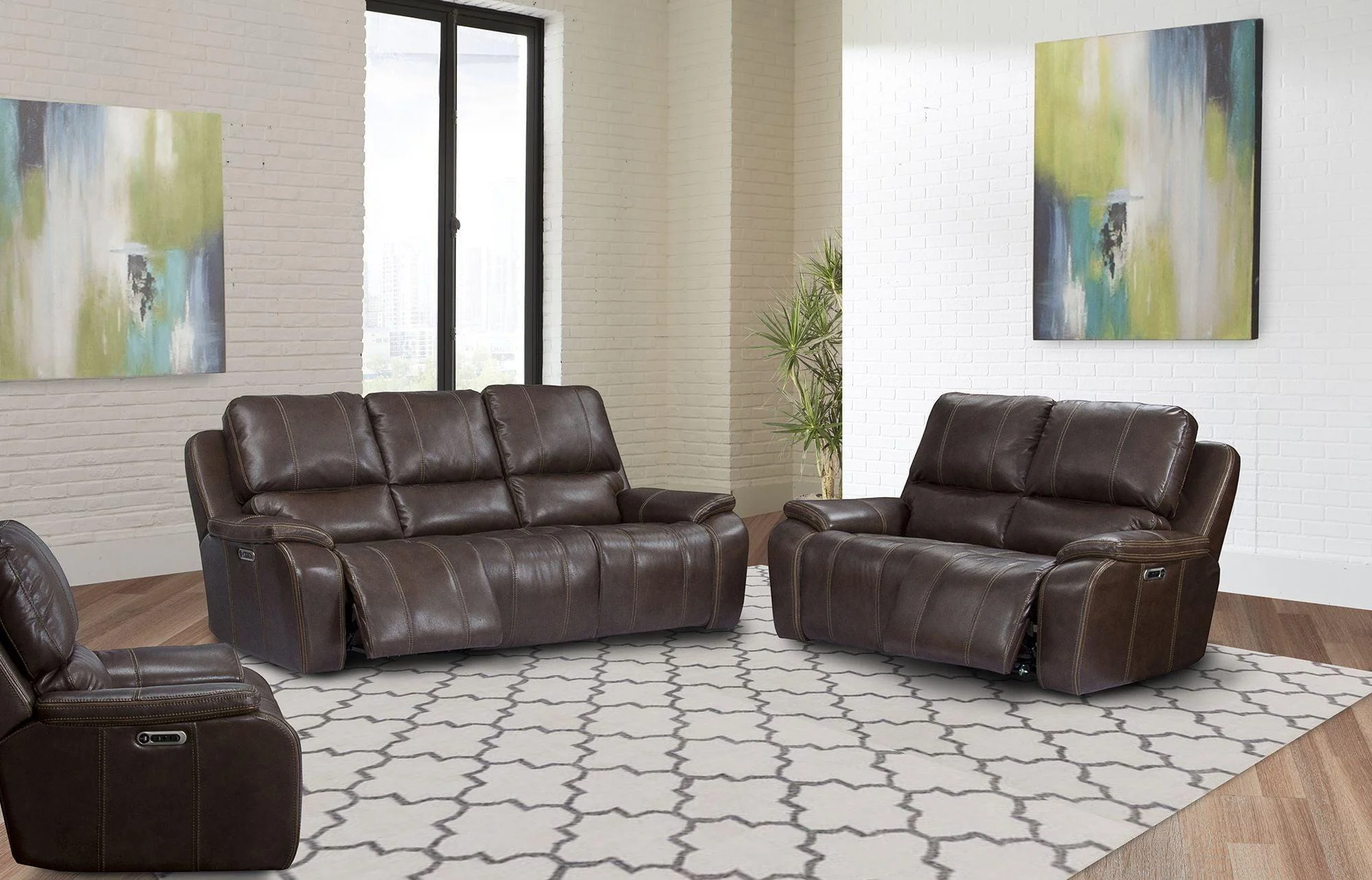Parker House Potter Loveseat Dual PWR Recliner w/ USB & PWR Headrest in Walnut - Image 3