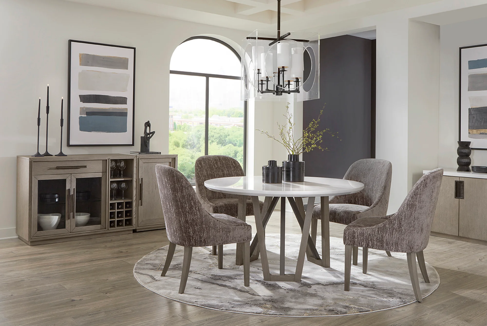 Parker House Pure Modern Dining 54 In. Round Table with Wood Base - Image 3