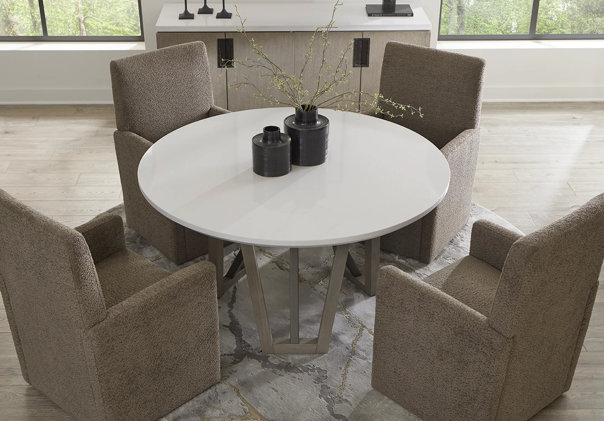 Parker House Pure Modern Dining 54 In. Round Table with Wood Base - Image 6