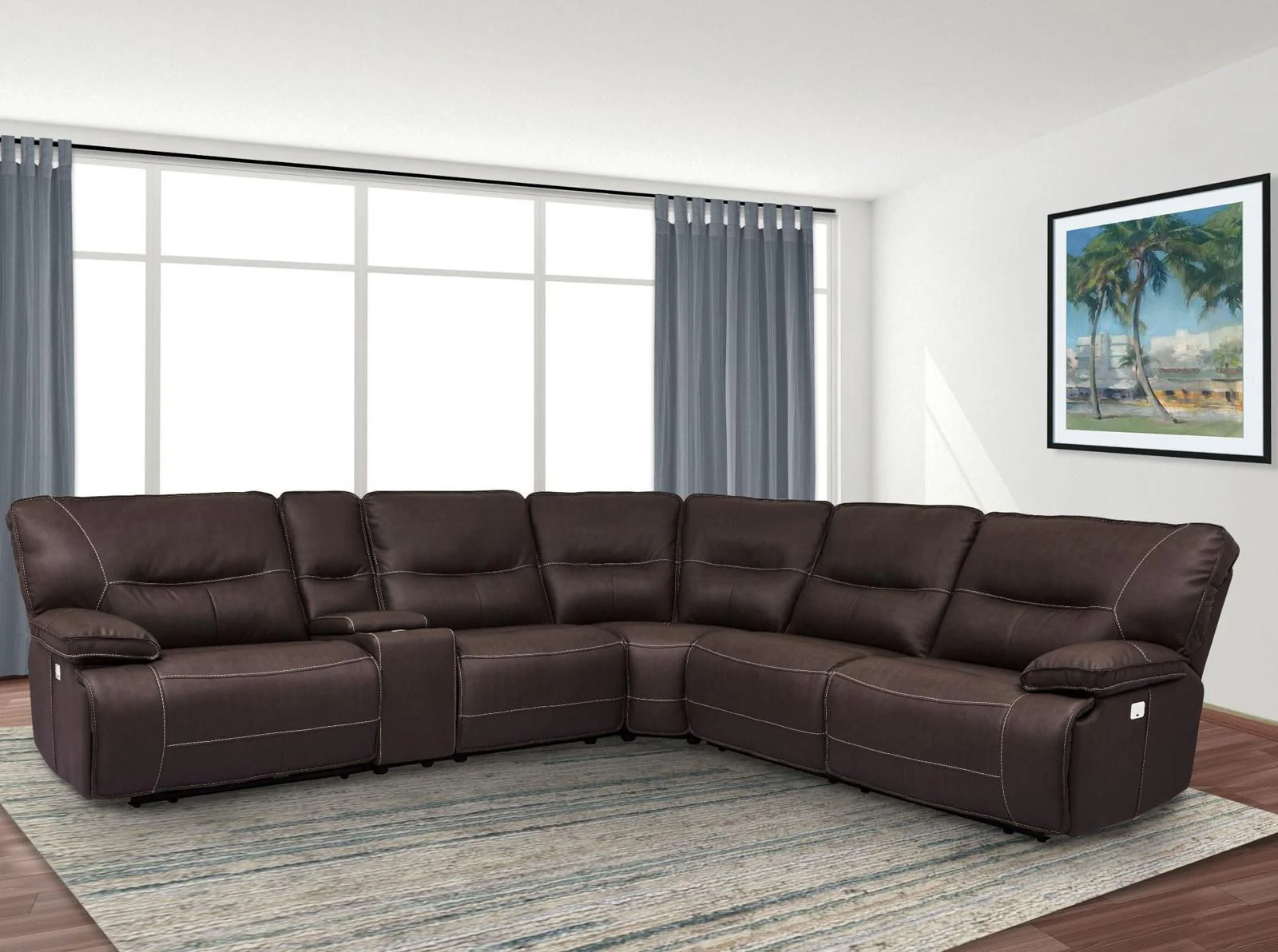 Parker House Spartacus LAF Chair Recliner Power with USB and Power Headrest in Chocolate - Image 2